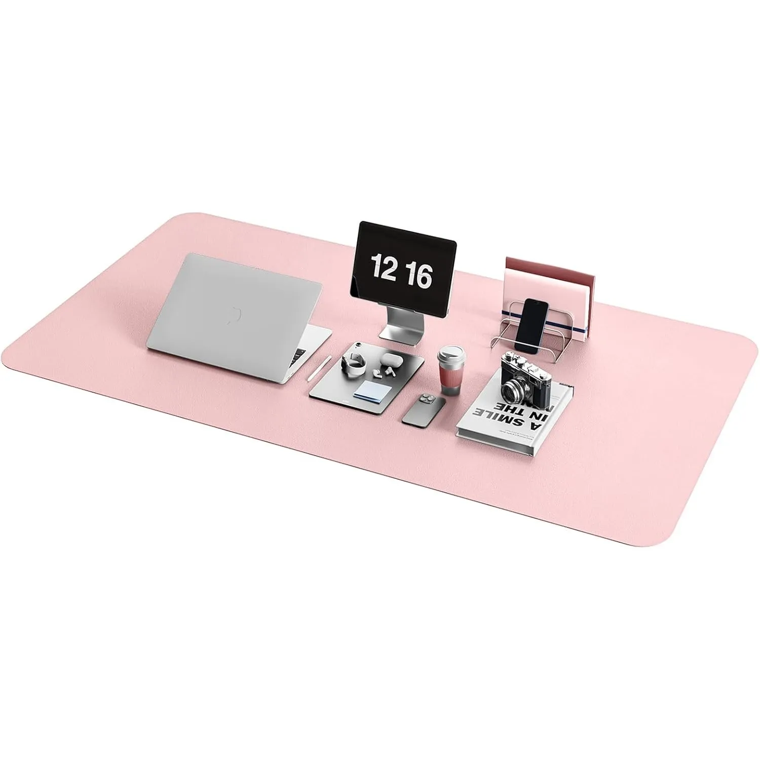 YSAGi Schreibtischunterlage, Premium Leder Mauspad, Rosa, 120x60cm | Rutschfeste Schreibtisch Unterlage, Tischunterlage…