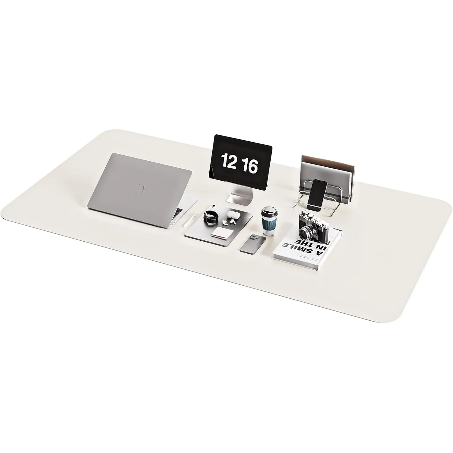 YSAGi Schreibtischunterlage, Premium Leder Mauspad, Grau, 120x60cm | Rutschfeste Schreibtisch Unterlage, Tischunterlage…