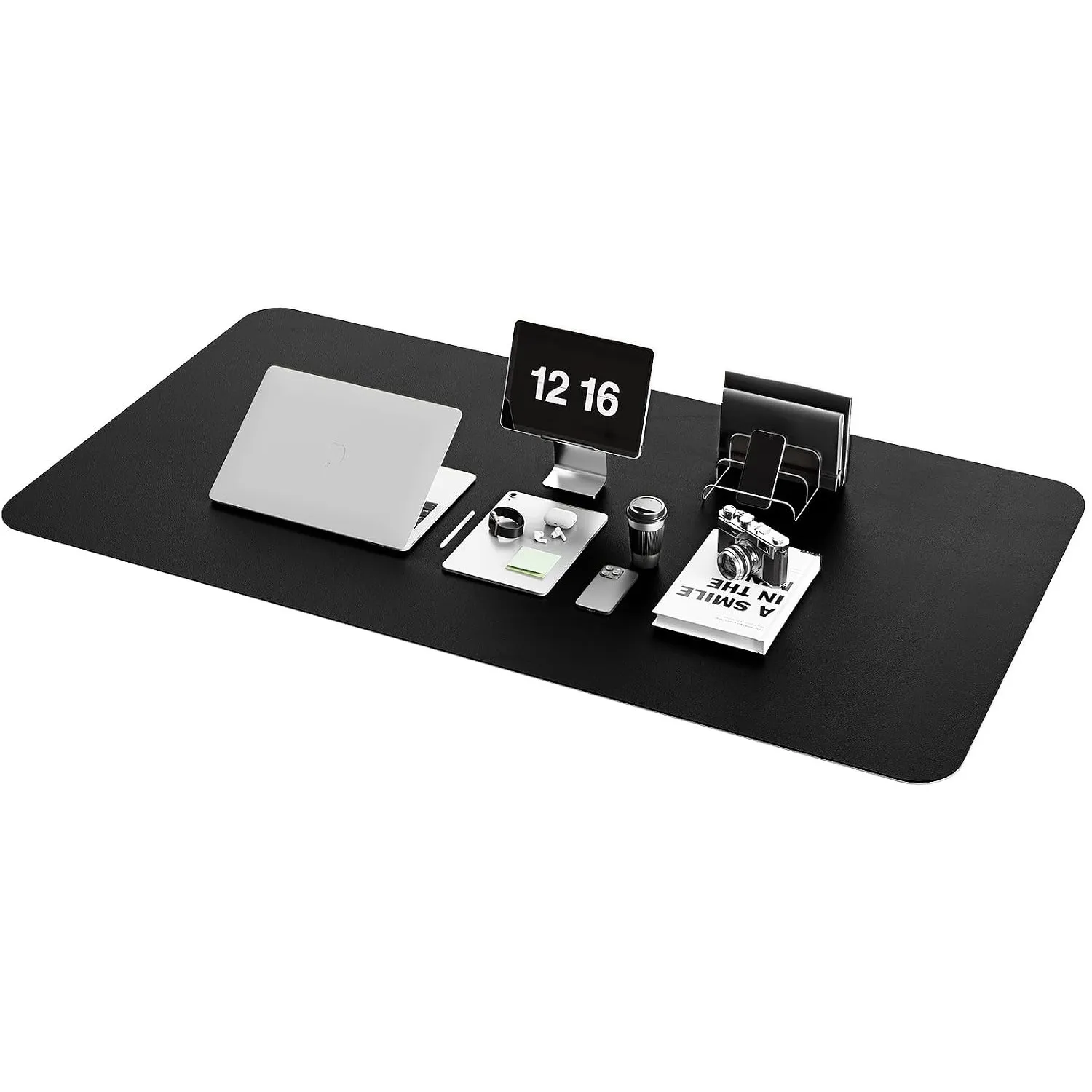 YSAGi Schreibtischunterlage, Premium PU Leder Mauspad, Schwarz, 120x60cm