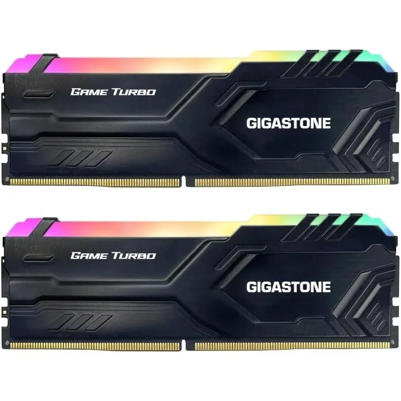 【RGB DDR4 RAM】 GIGASTONE Game Turbo 16GB Kit(2x8GB) DDR4 3200MHz PC4-25600 CL16-18-18-40 Intel XMP 2.0 AMD Ryzen 1.35V …