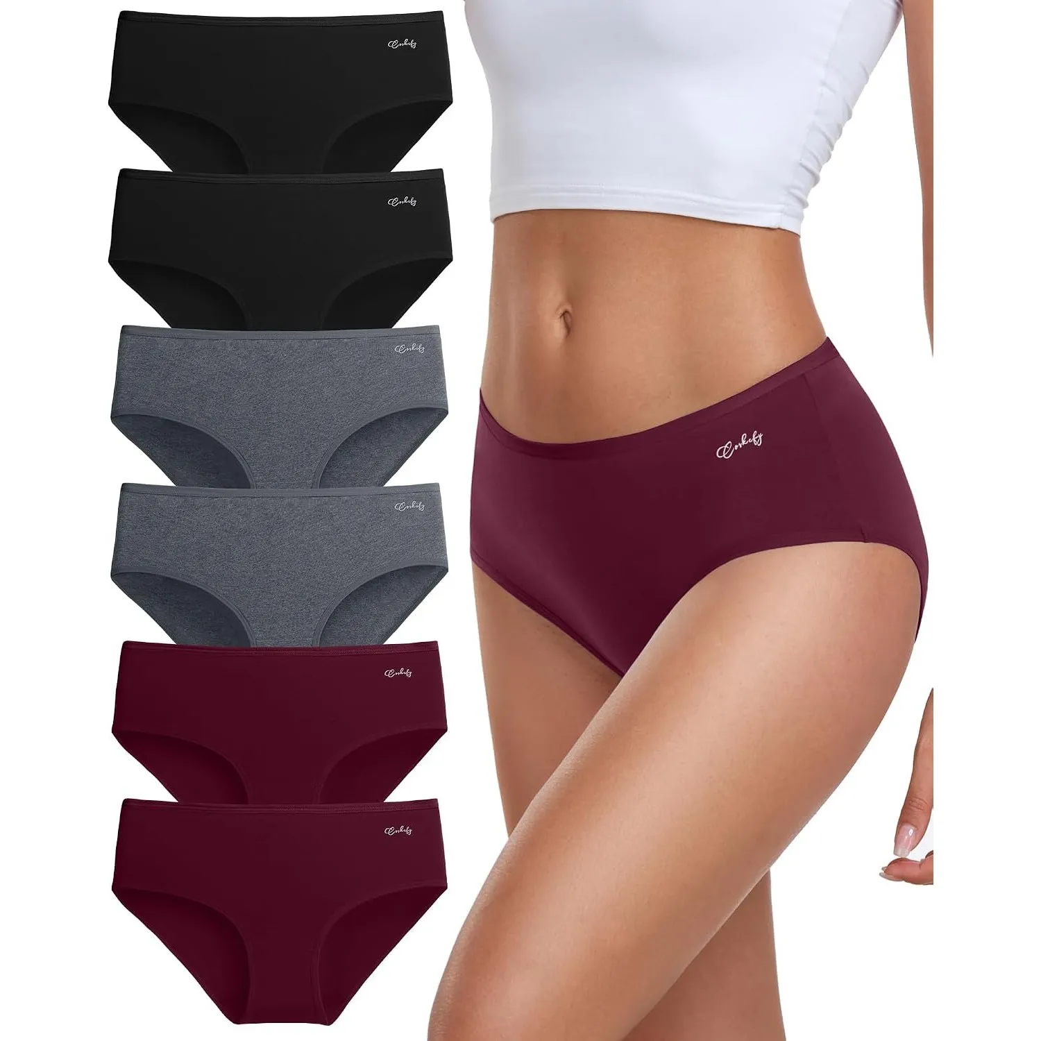 coskefy Unterhosen Damen Baumwolle Slips Unterwäsche Frauen Pantys 6er Pack