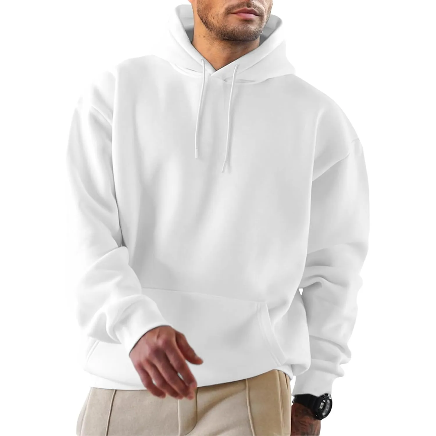 JMIERR Herren Fleece gefüttert Hoodie mit Taschen Warm Pullovers S-5XL
