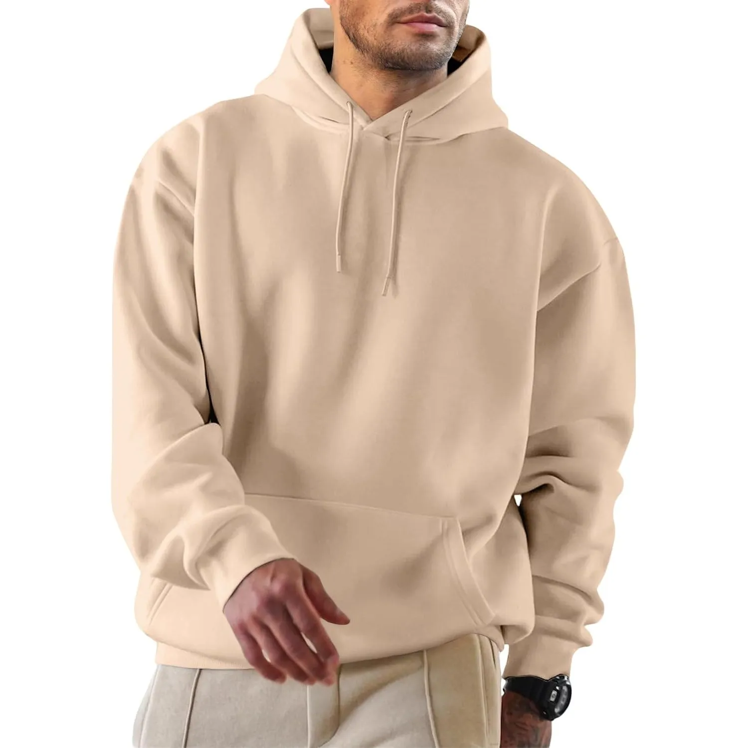 JMIERR Herren Fleece gefüttert Hoodie mit Taschen Warm Pullovers S-5XL