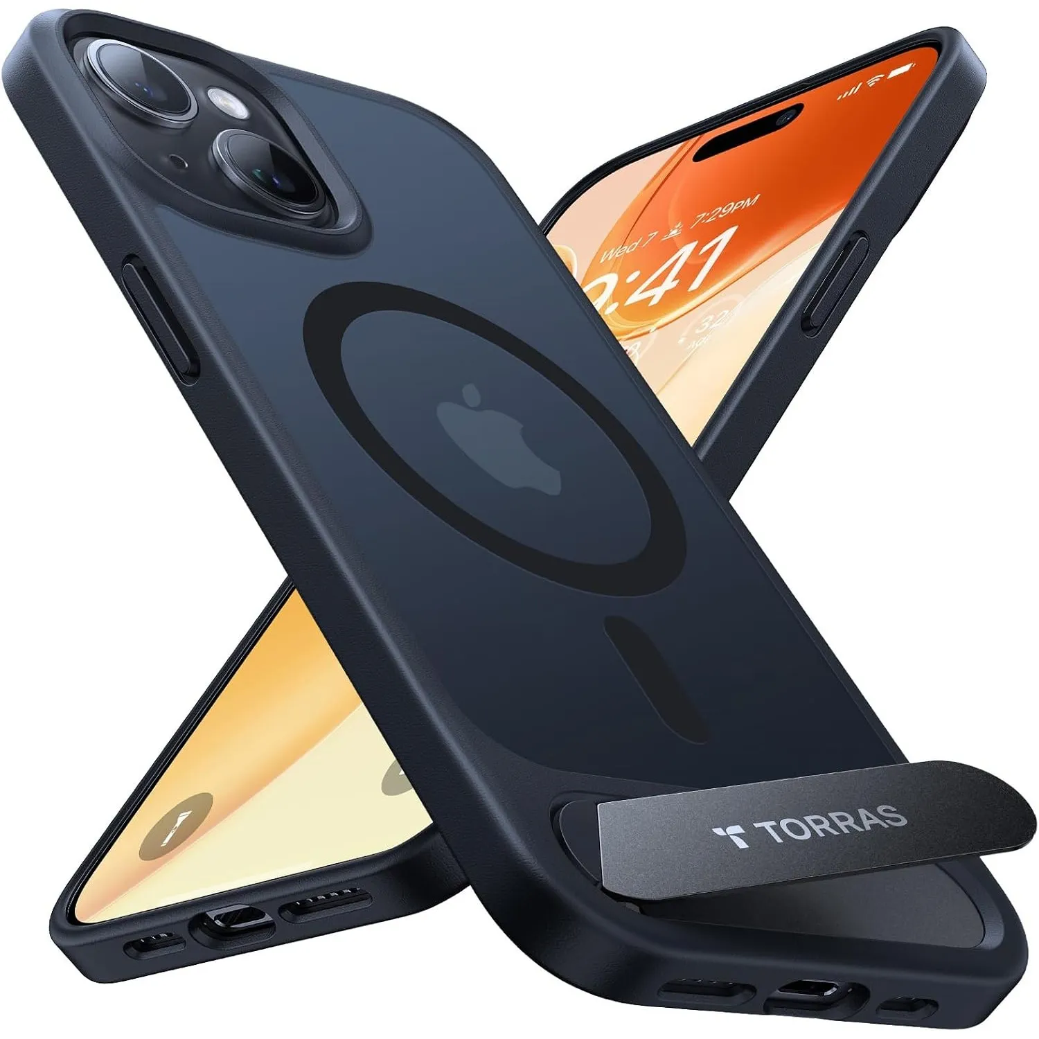 TORRAS Ostand L1 für iPhone 15 Hülle mit Flügelständer, Kompatibel mit MagSafe-Zubehör 3,66m Zertifizierte Militärschut…