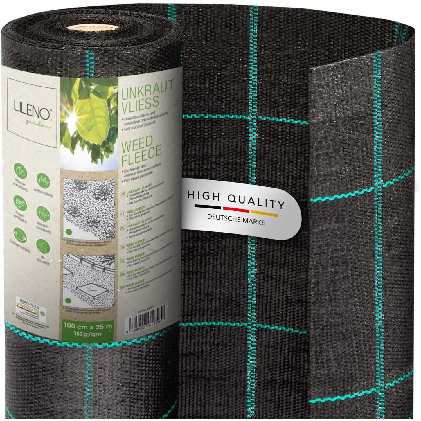 LILENO HOME 25m² Anti-Unkrautgewebe [100 g/qm] - Garten Unkrautfolie