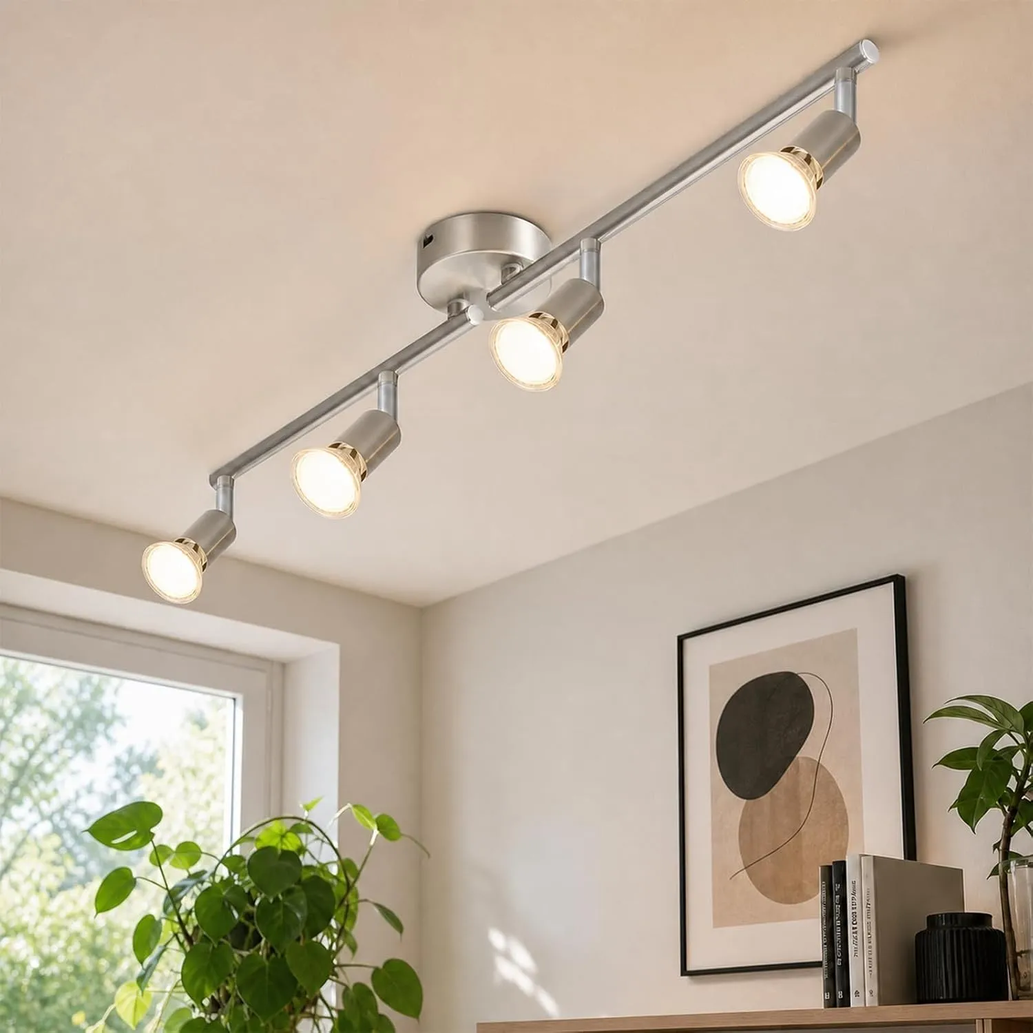 Glitzerlife LED Deckenstrahler 4 Flammig Deckenleuchte - Deckenlampe Deckenspot GU10 Küchenlampe Modern Schlafzimmerlam…