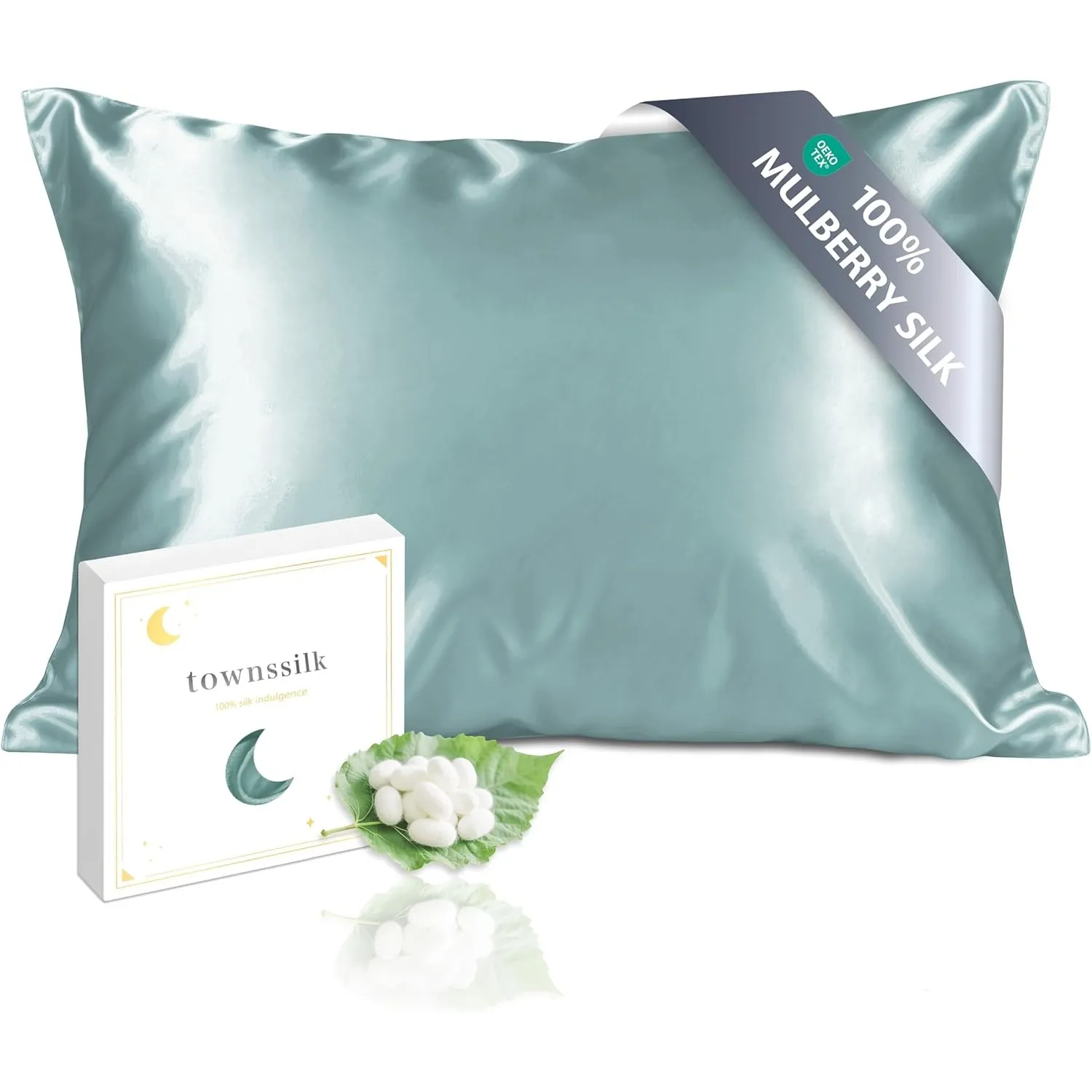 townssilk Beidseitig 100% 19mm Pure Maulbeerseide Kissenbezug für Haar und Haut Gesundheit, 1 Stück 40x80cm Größe Kisse…