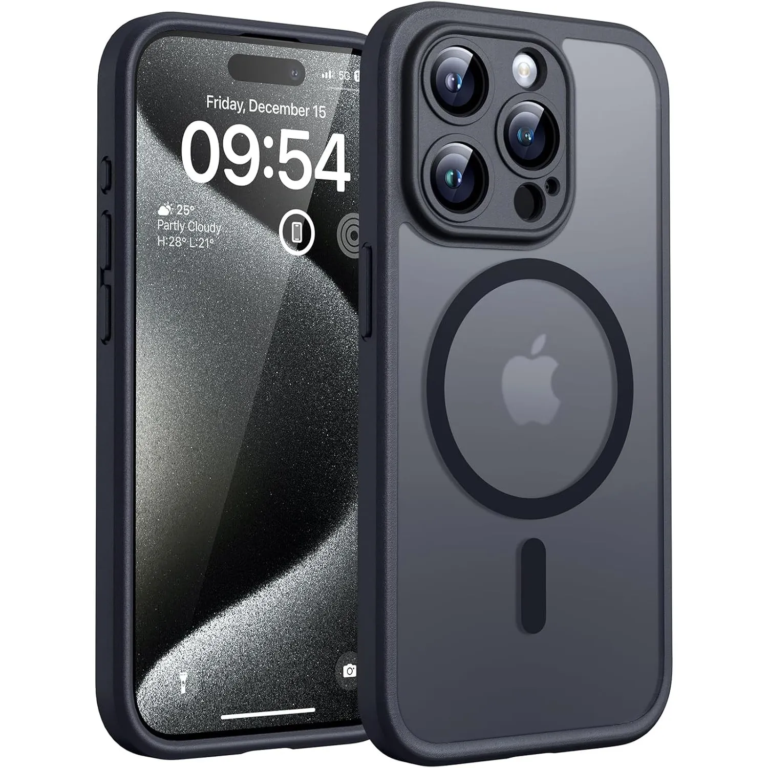 TOCOL für iPhone 15 Pro Max Hülle, Kompatibel mit MagSafe, Schwarz