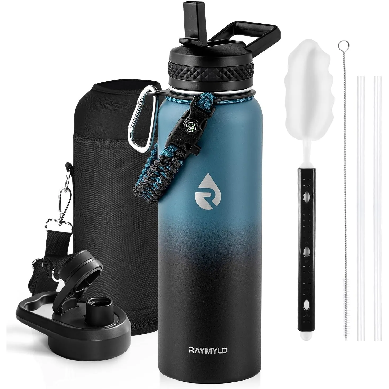 RAYMYLO 1.2L isolierte Edelstahl-Thermosflasche，3-Schicht-Vakuum-Edelstahl