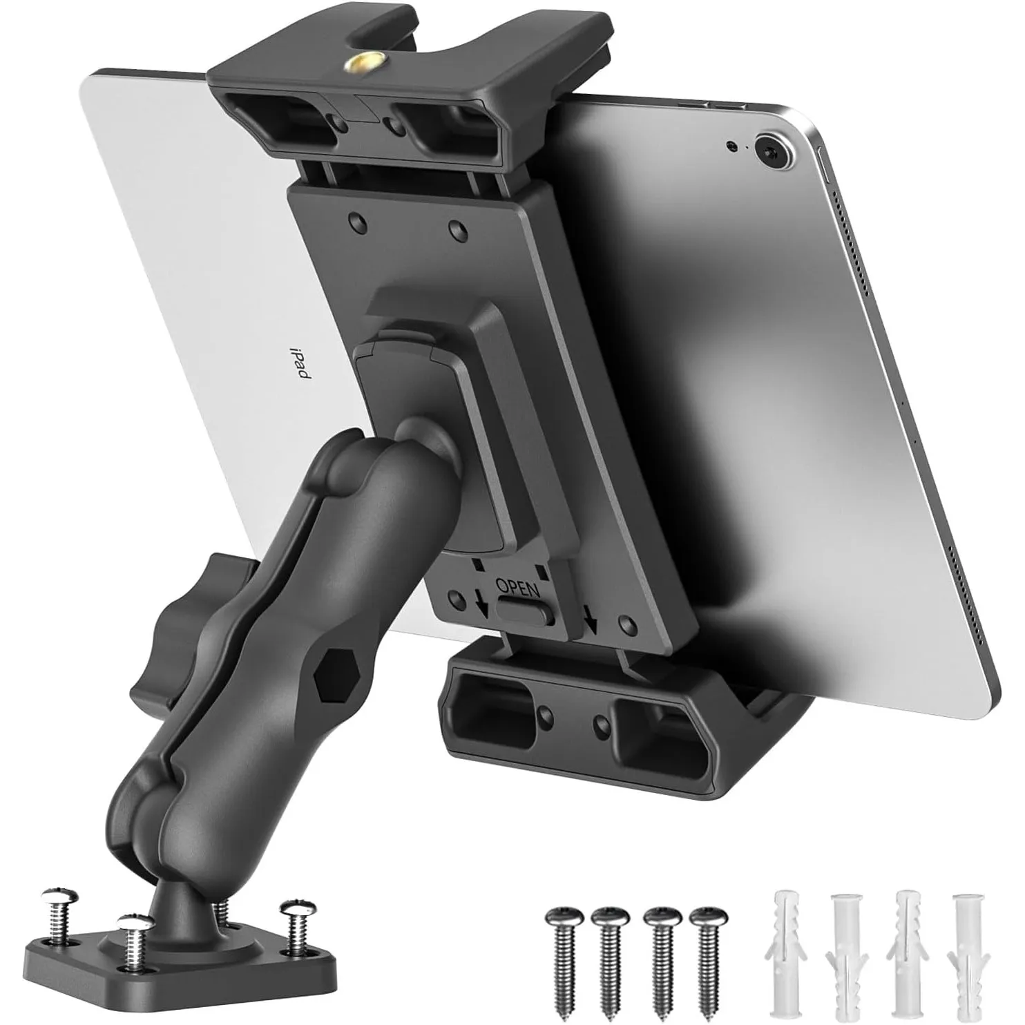 OHLPRO Tablet Halterung Auto mit Hochleistungs Bohrerbasis, LKW Tablet Halterung 360° Drehbare Klemme Halter Kompatibel…