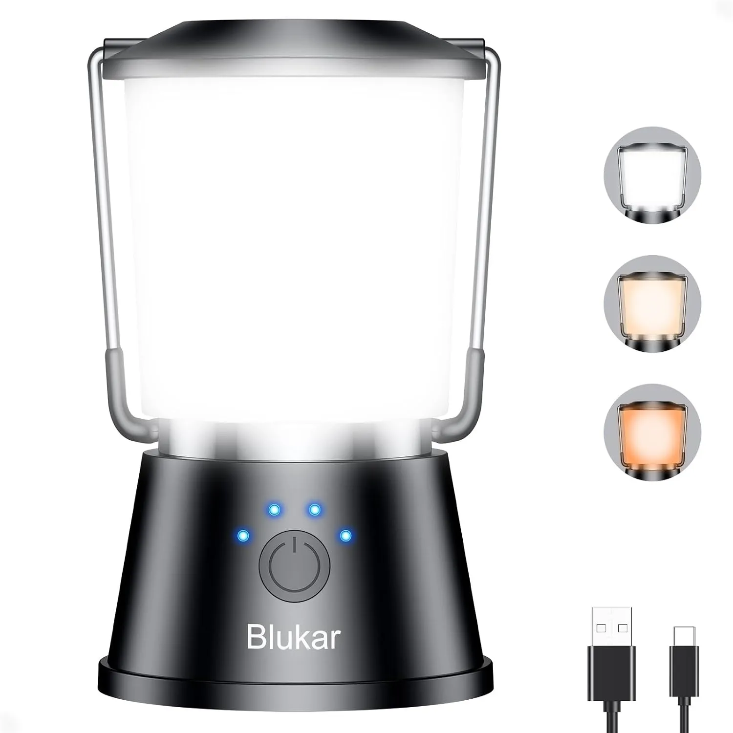 Blukar LED Campinglampe Tragbar, 2000L Superhell Camping Laterne Aufladbar
