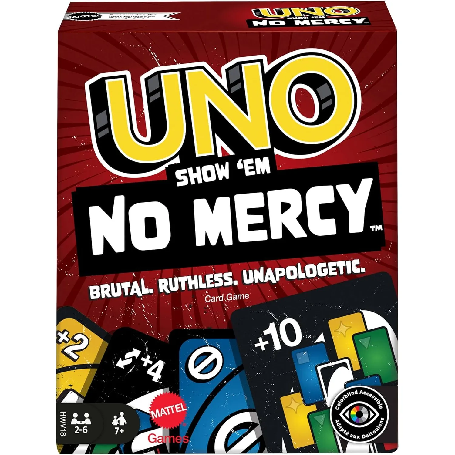 Mattel Games UNO Show ‘Em No Mercy Kartenspiel, 7+, 2-6 Spieler