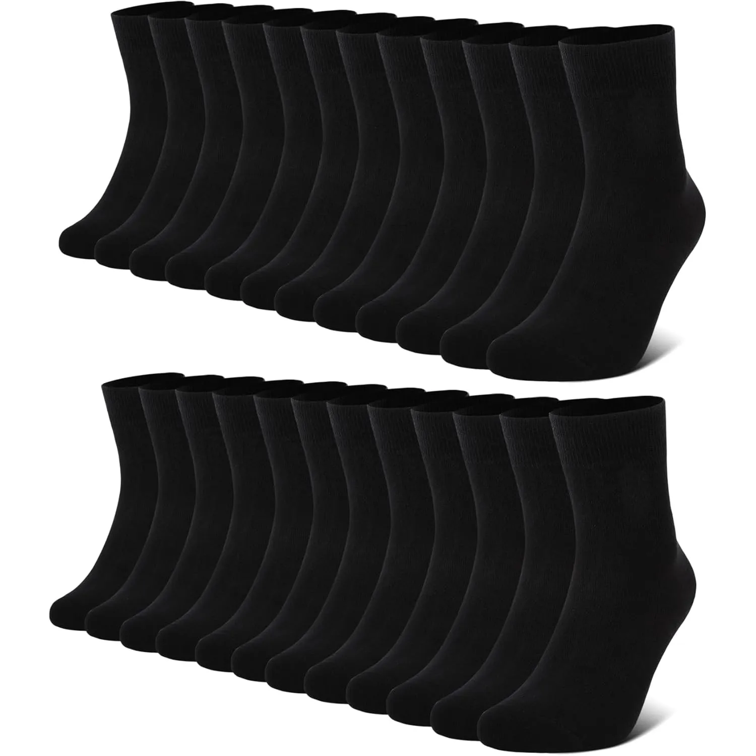 FALARY 12 Paar Socken Herren Damen Baumwolle Herrensocken Schwarz Weiß Sport Socks Atmungsaktive