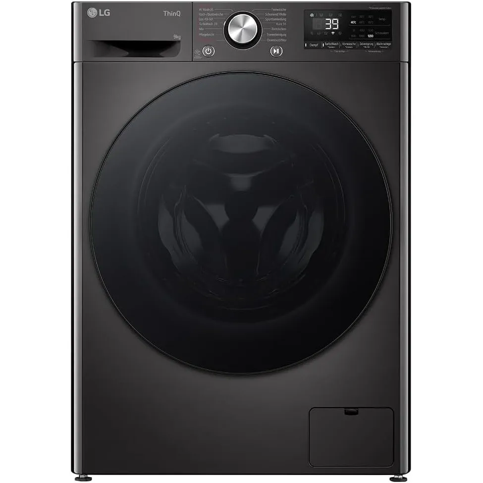 LG F2V7SLIM9B kompakte SLIM Waschmaschine (9 kg, Energieklasse A-10%, 1.200 U/Min.) mit AI Wash mit AI DD (TurboWash 36…