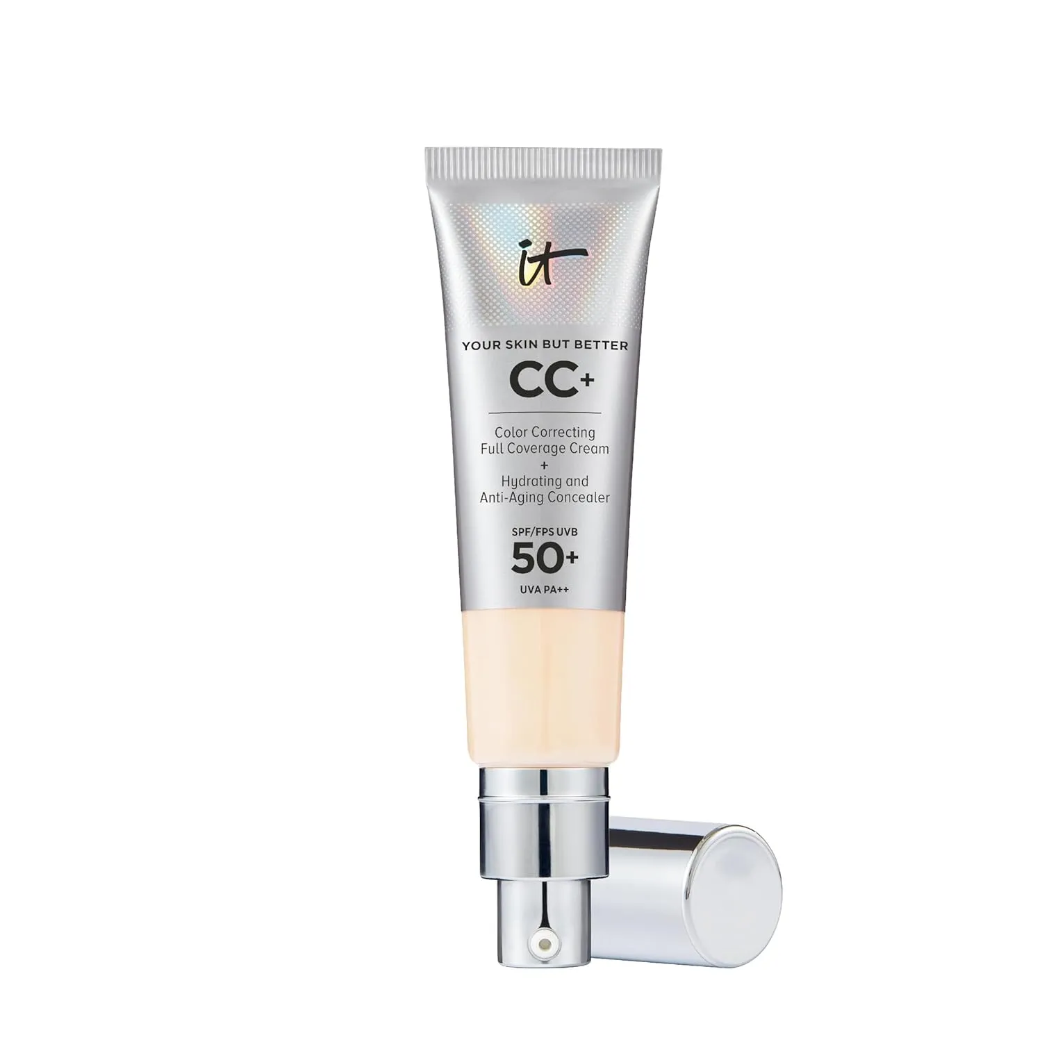 IT Cosmetics Your Skin But Better CC Cream LSF 50+, Hochpigmentierte Mehrzweck-Creme mit LSF 50, Getönte Anti-Aging-Tag…