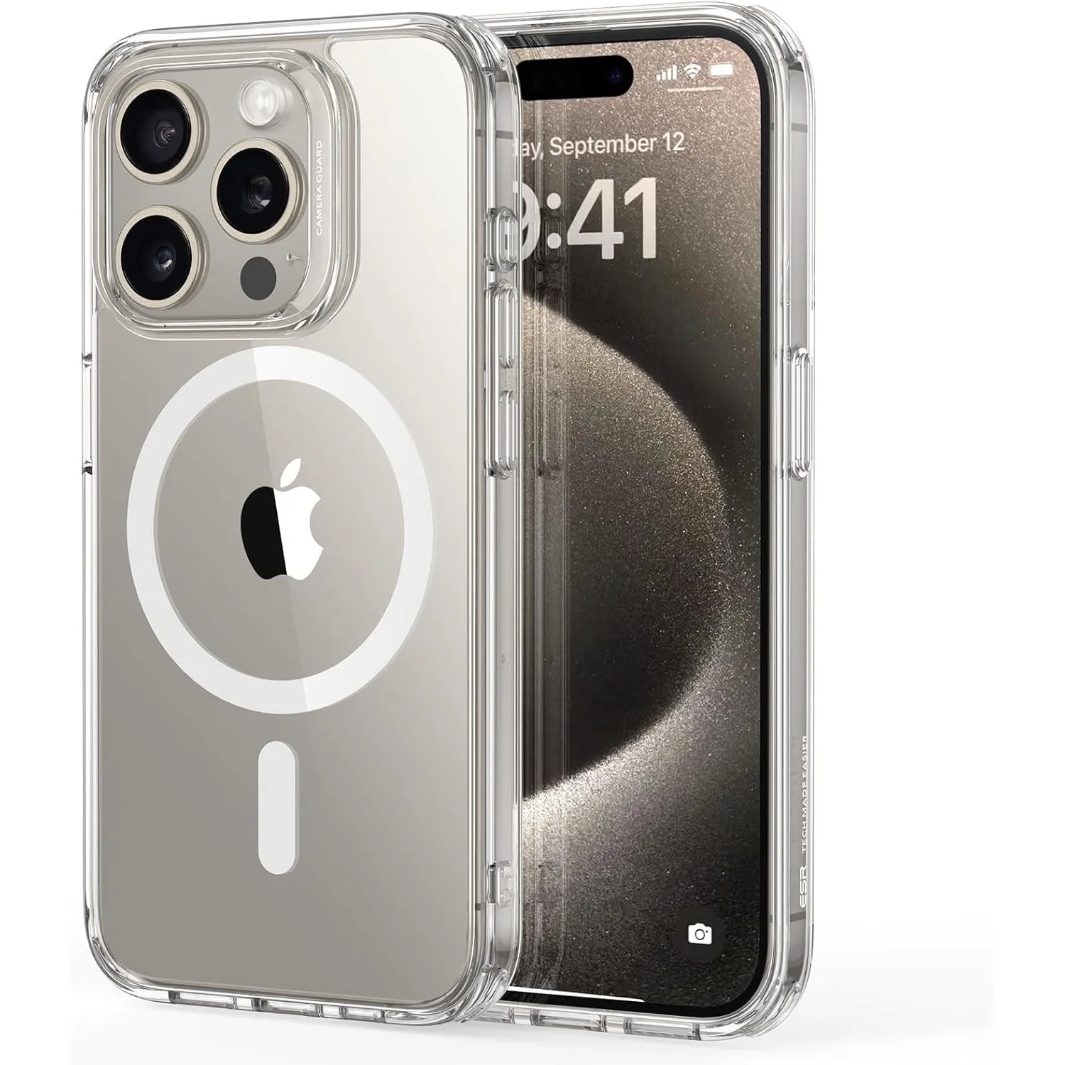 ESR für iPhone 15 Pro Max Hülle für MagSafe, Vergilbungsschutz, Klar | Vergilbungsschutz, Ultraskinny, 3X Militär-Sturz…