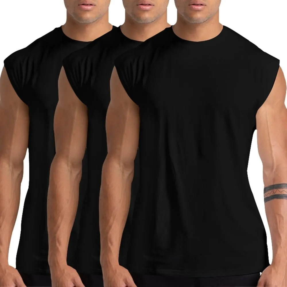 Herren Baumwoll-Tanktops, ärmellose Muskelshirts für Fitness & Training