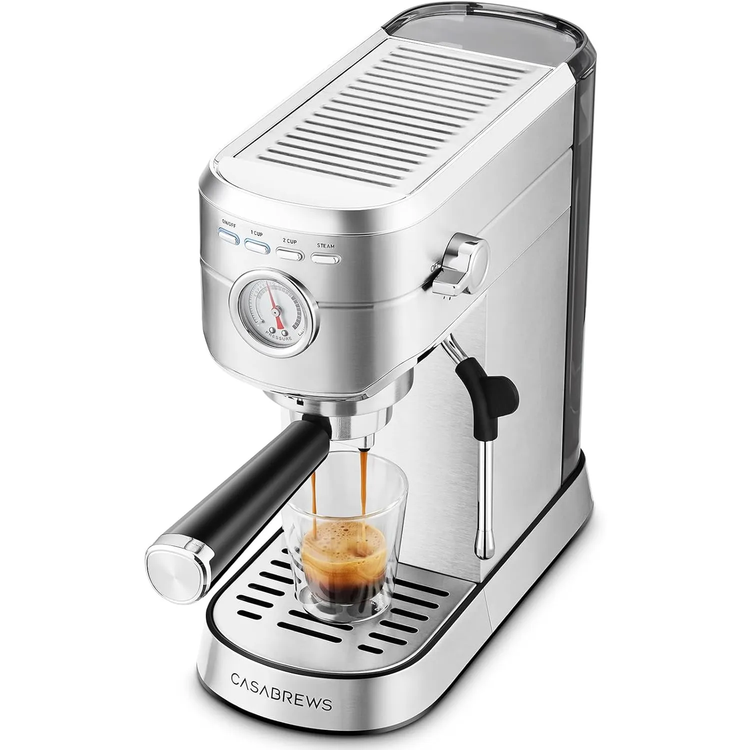 CASABREWS CM5418 Kompakte Espresso Siebträgermaschine mit Milchaufschäumer