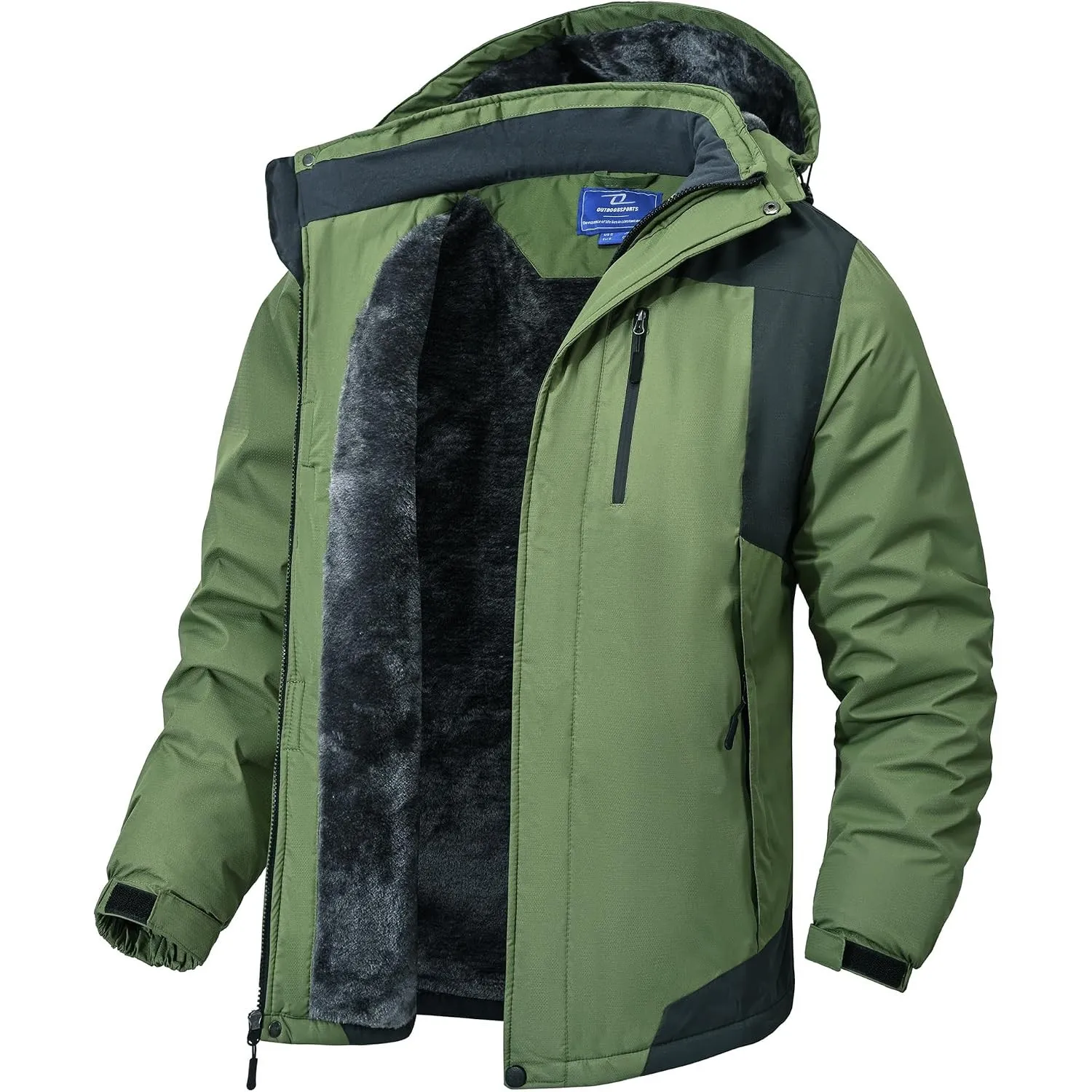 Winterjacke Herren Skijacke Warm Wasserdicht Outdoor jacken für Männer Winddicht Snowboardjacke mit Abnehmbarer Kapuze