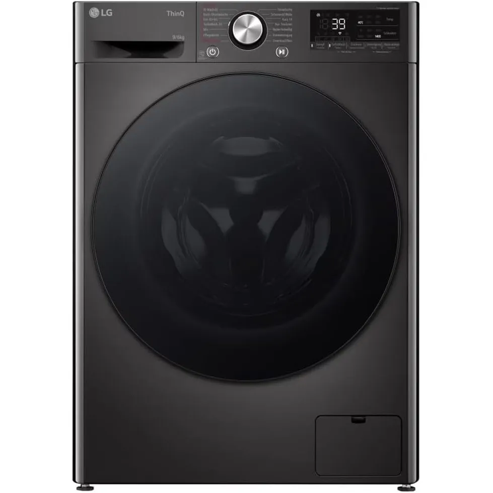 LG W4WR7096YB, Klasse D, Frontlader-Waschtrockner 9-6 kg, 62 x 60 x 85 cm, Wi-Fi, AI Direct Drive, Tiefenreinigung mit …