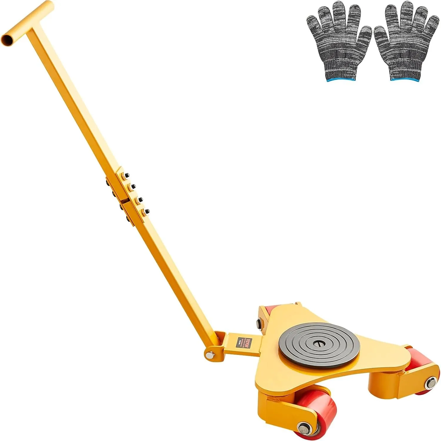 VEVOR 3T Transportfahrwerk mit Griff 425x335x116mm Transportrollen aus Kohlenstoffstahl Industrieroller mit 3x 360° PU-…