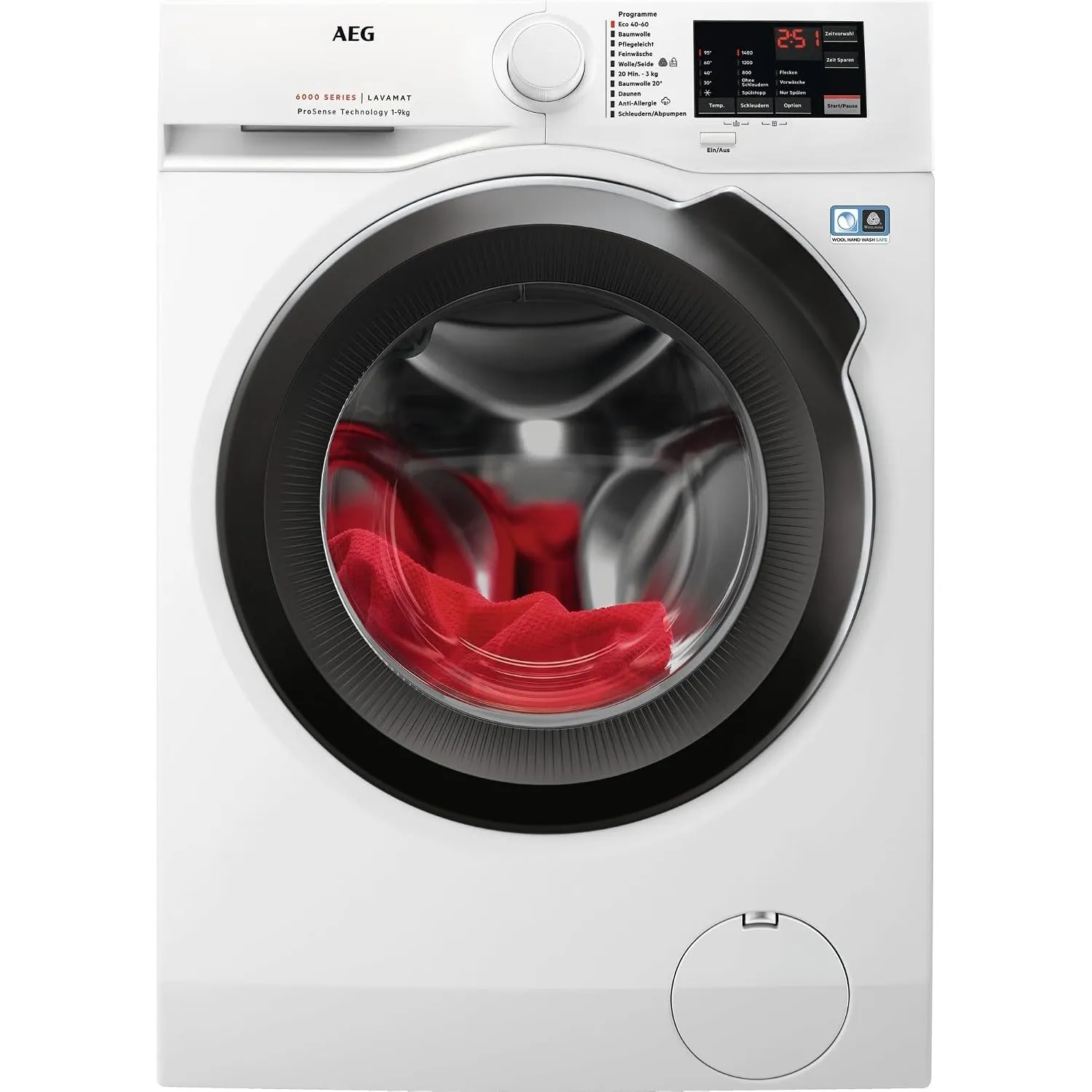 AEG Serie 6000 Waschmaschine 9 kg, ProSense Mengenautomatik, L6AMZ49FL