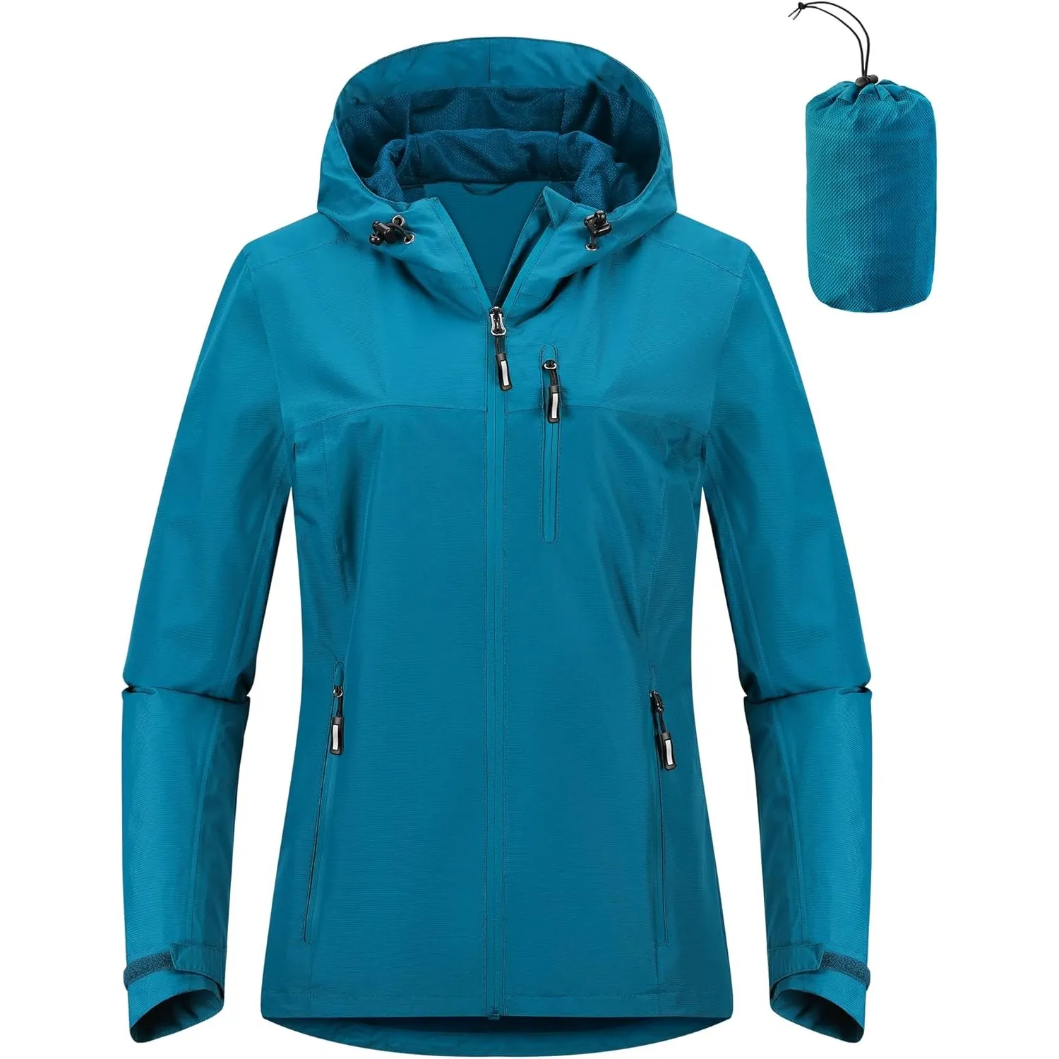 Outdoor Ventures Damen Regenjacke 10000MM Wasserdicht Leichte Gefüttert Packbar Sportjacke Funktionsjacke Atmungsaktiv …