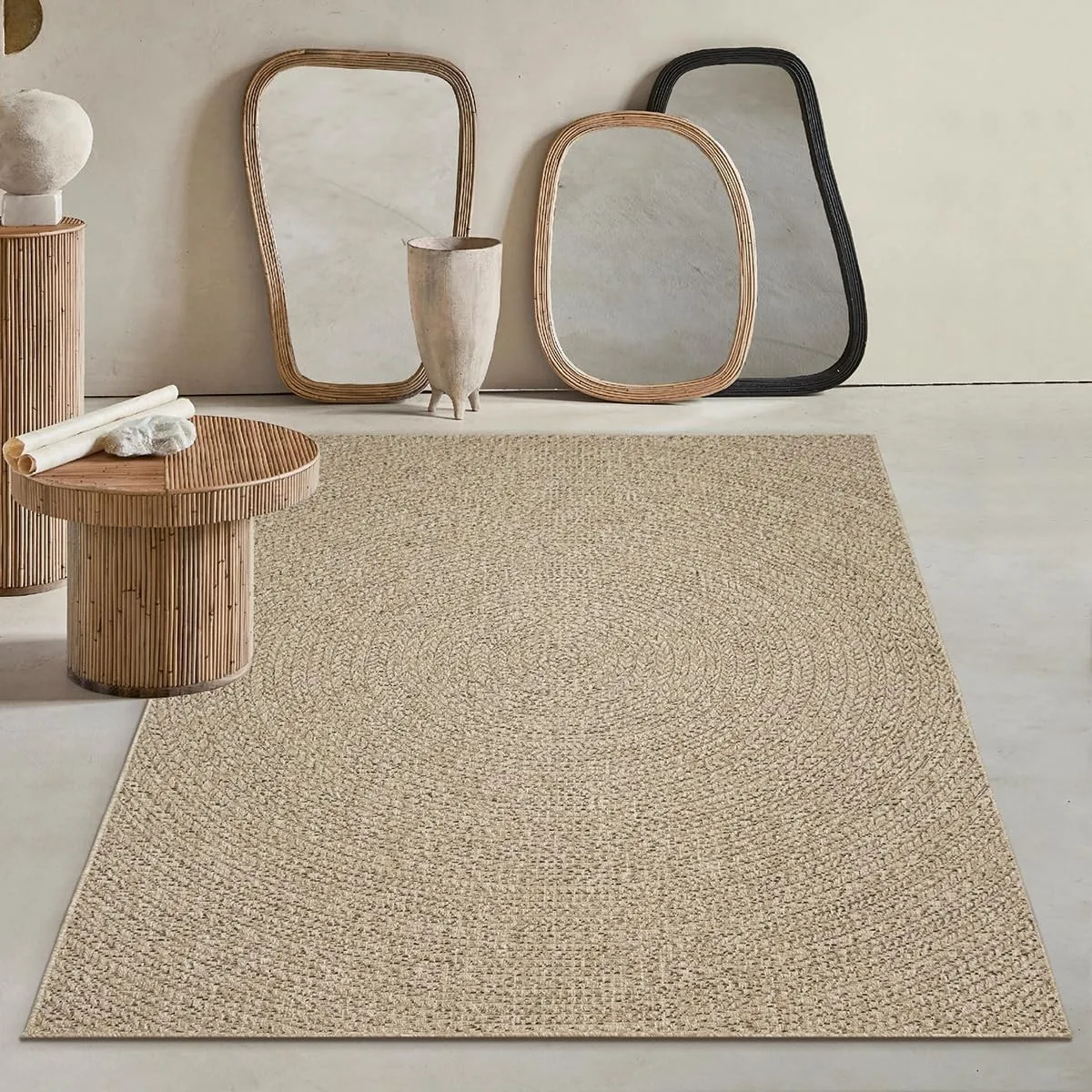 Soil – ca. 60 x 180 cm Outdoor Teppich wetterfest Jute-Look Balkon Terrasse