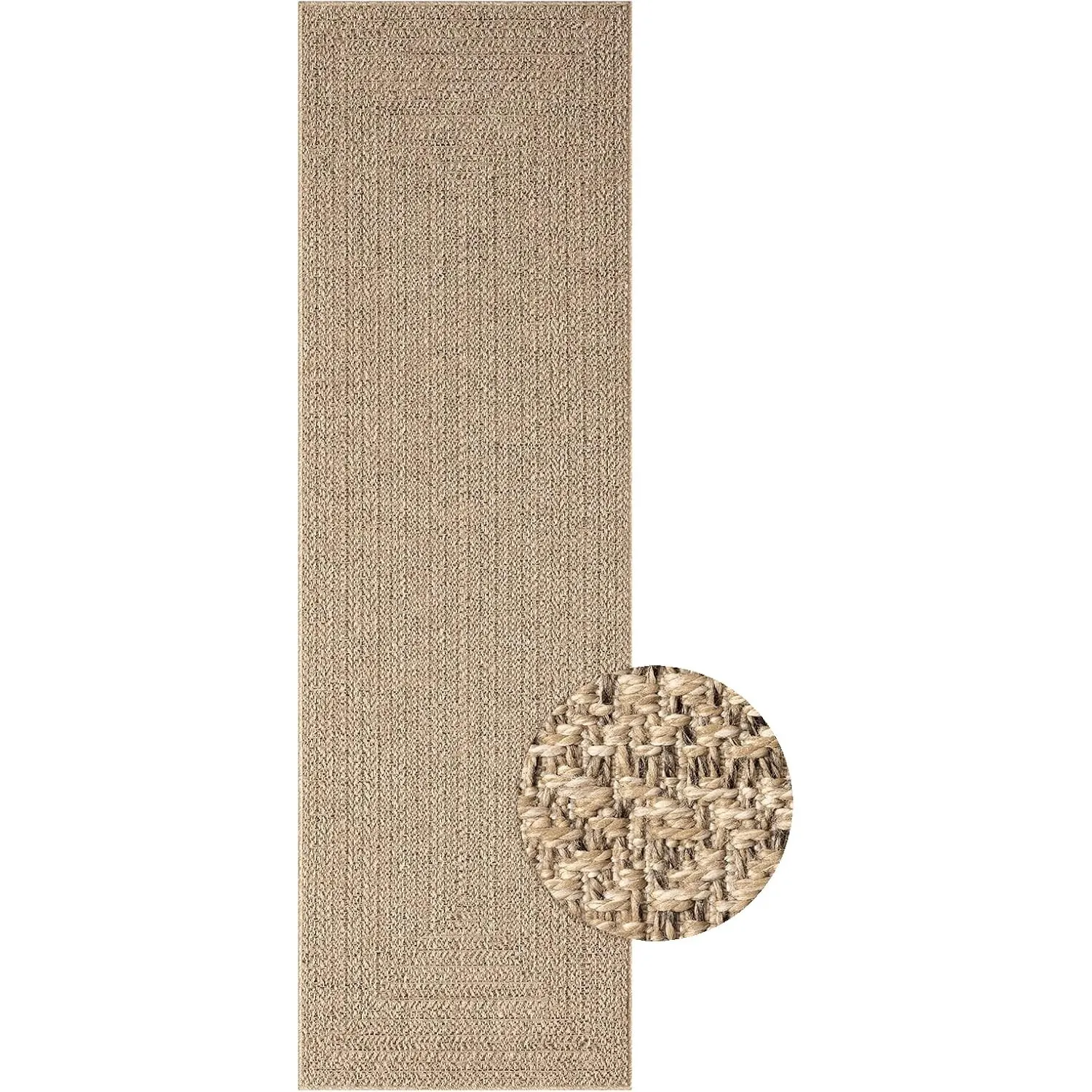 Soil – ca. 80 x 250 cm Outdoor Teppich wetterfest Jute-Look Balkon Terrasse