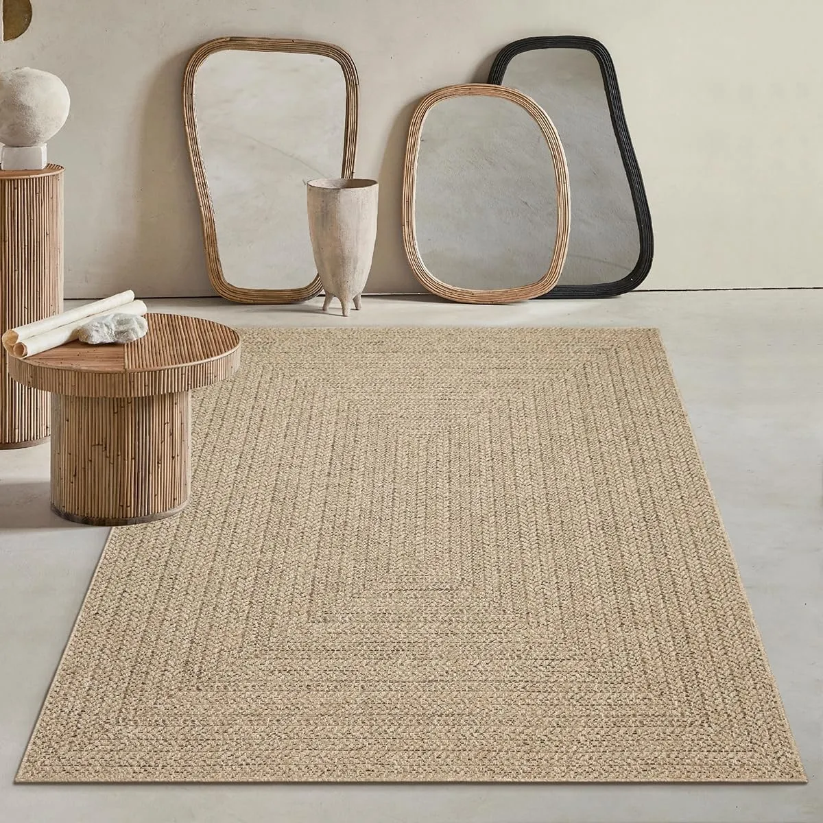 Mias Teppiche Soil – ca. 160 x 230 cm Outdoor Teppich wetterfest Jute-Look Balkon Terrasse