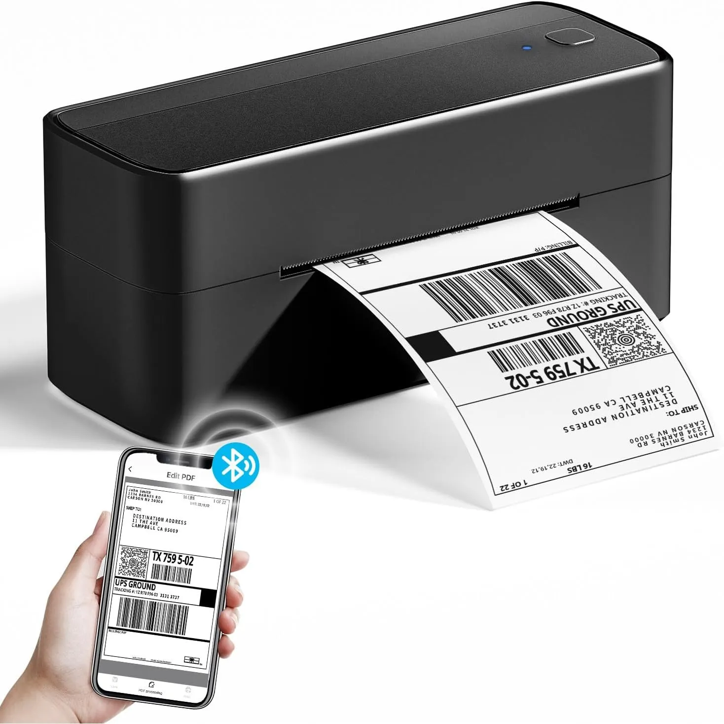 Phomemo Bluetooth DHL Etikettendrucker, Thermodrucker 4x6 Label Printer | 241BT Labeldrucker Versandetiketten Drucker f…