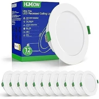 HOMEOW Einbaustrahler LED Spots Deckenleuchte 95mm - 110mm Lochmaß 7W 700LM