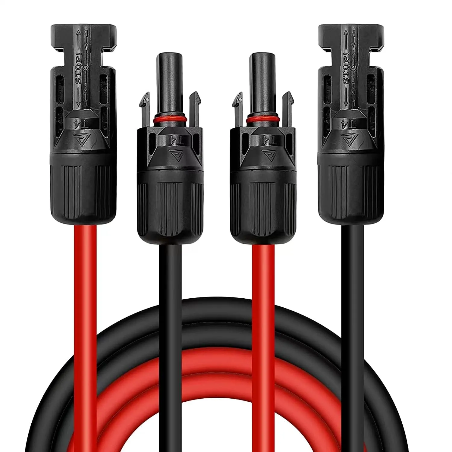 Solarkabel 4mm²/6mm², Solarkabel Verlängerung 1/2/3/5/8/10/12/15M, Solarkabel Verlängerungskabel(Rot/Schwarz) (4mm²1M)