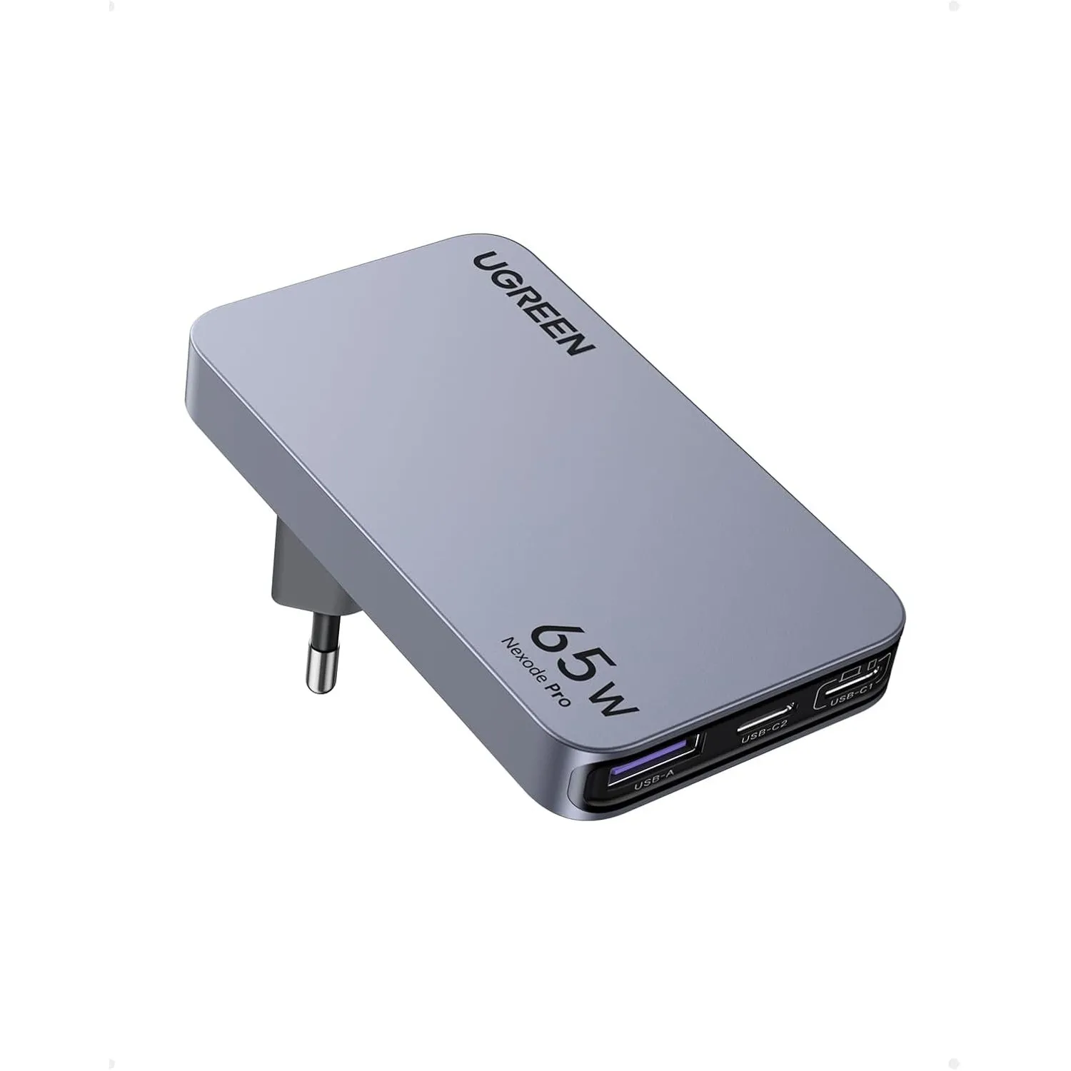 UGREEN Nexode Pro 65W Ladegerät Slim, mit EU/US/UK Stecker,3-Port Charger | Reiseladegerät Weltweit, Kompakt für unterw…