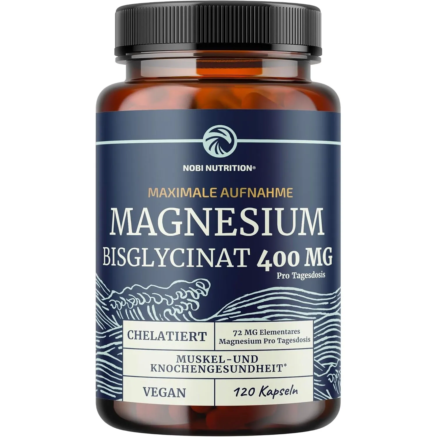 Magnesium Bisglycinat 400 mg | Unterstützung von Muskeln Knochen Herz Nerven & Schlaf | Chelatiertes Magnesiumbisglycin…