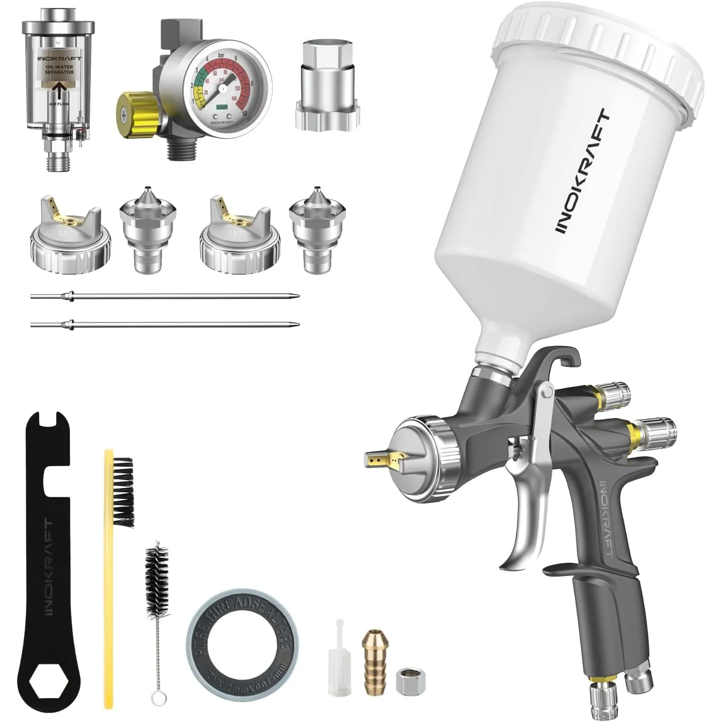 InoKraft Premium D1 LVLP Luftsprühpistolen-Set