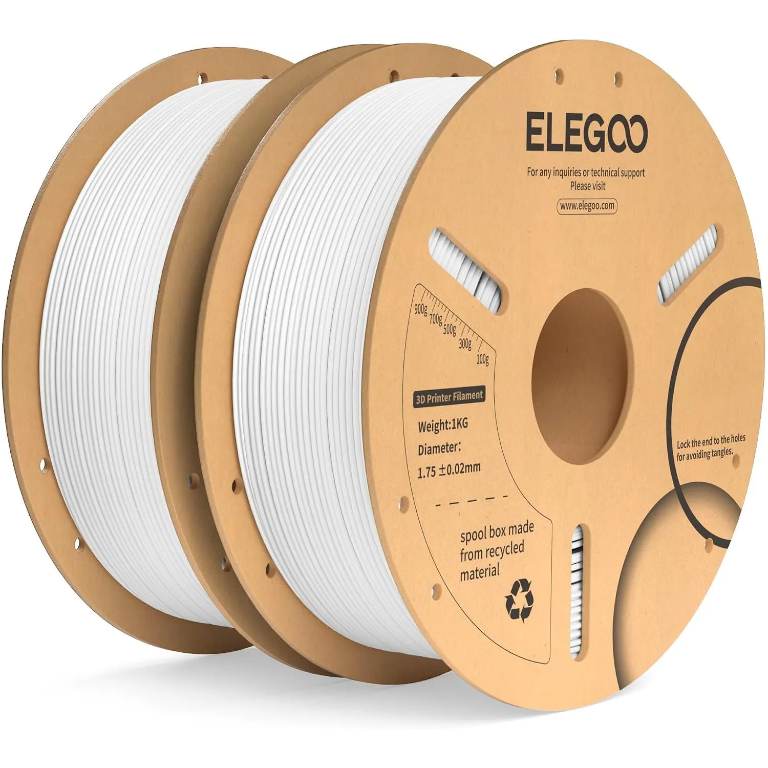 ELEGOO PLA+ Filament 1.75mm Weiß 2KG