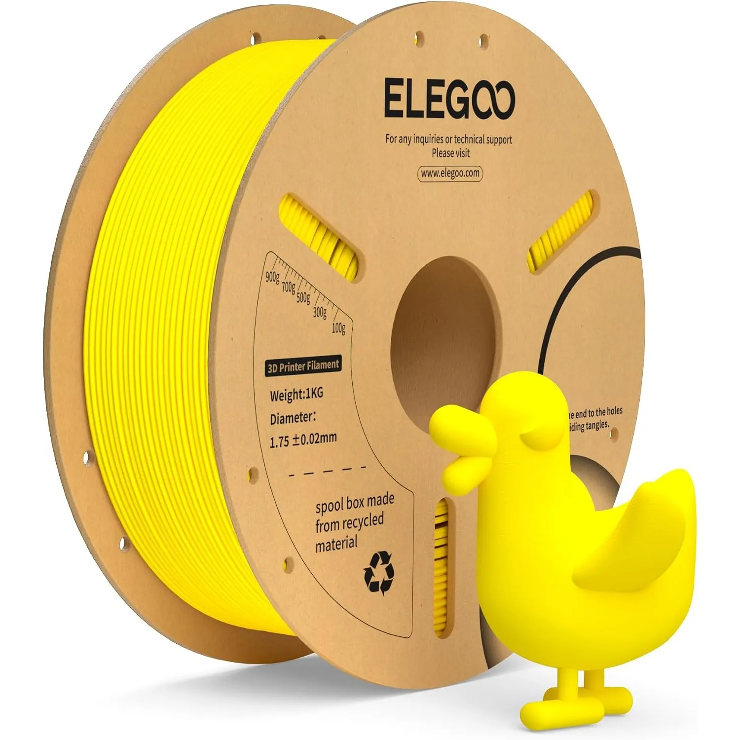 ELEGOO PLA+ Filament 1.75mm Gelb 1KG