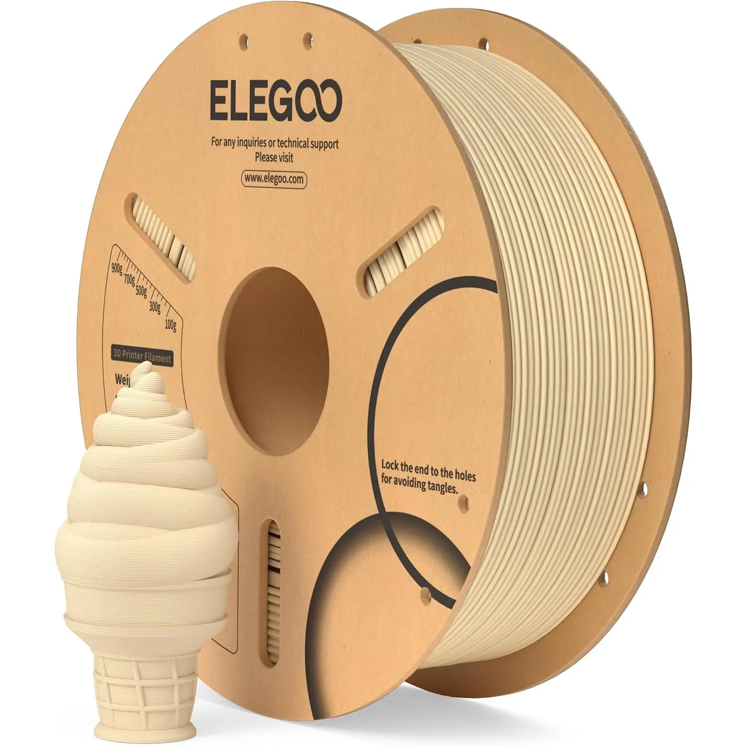 ELEGOO PLA Filament 1.75mm, 3D Drucker Filament PLA Beige 1KG