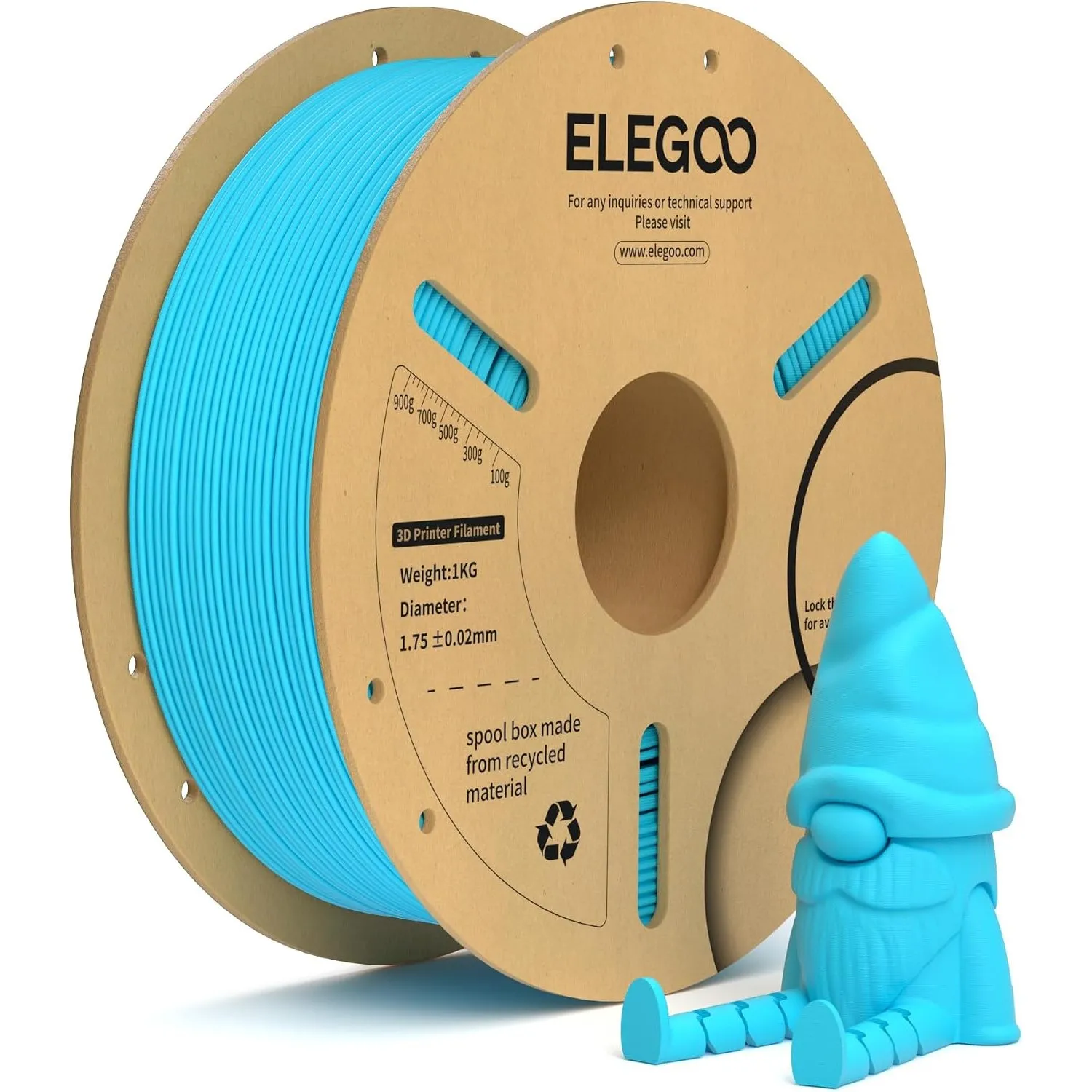 ELEGOO PLA+ Filament 1.75mm Himmelblau 1KG