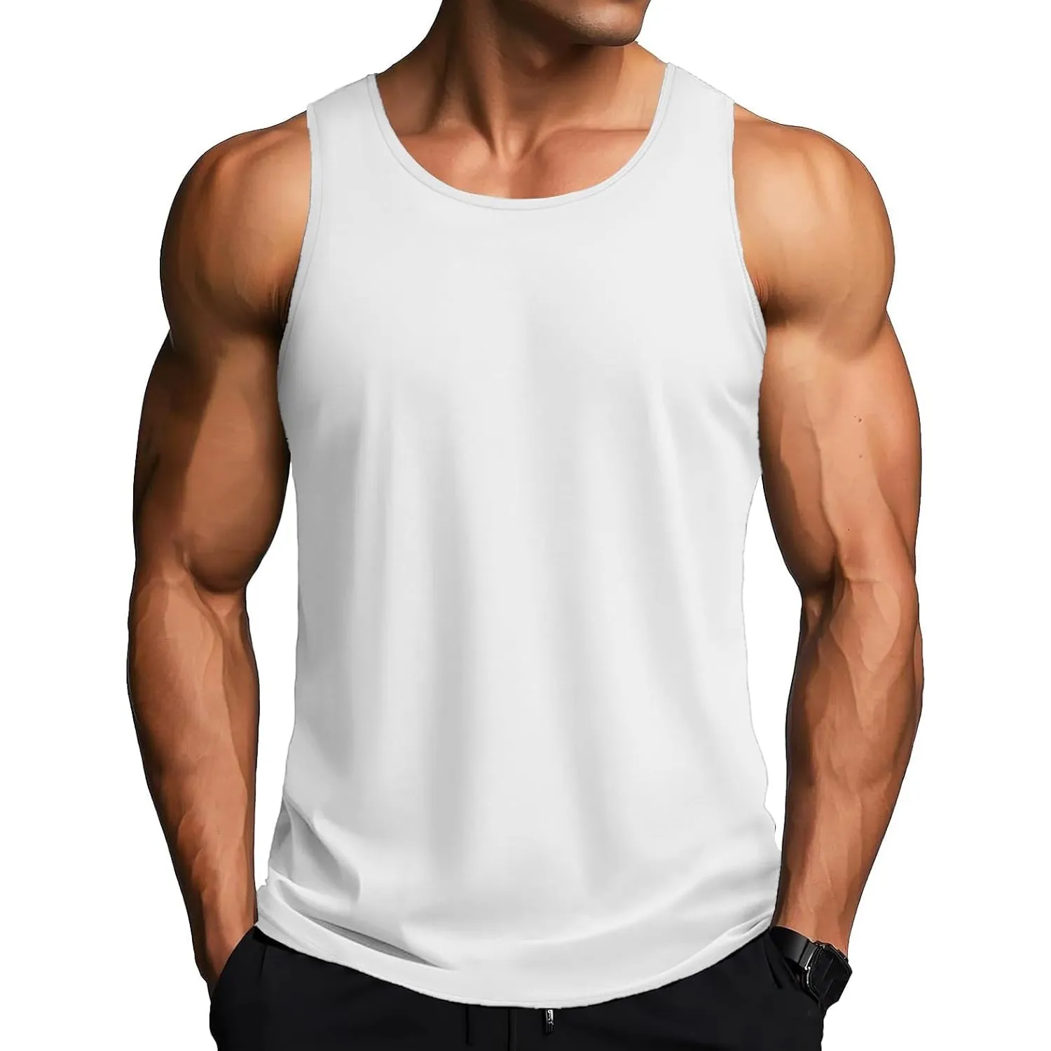 MAGCOMSEN Herren Tank Tops Leicht Achselshirt Ärmellos Quick Dry Sport T-Shirt Laufen Fitness Tankshirts Sommer Outdoor…
