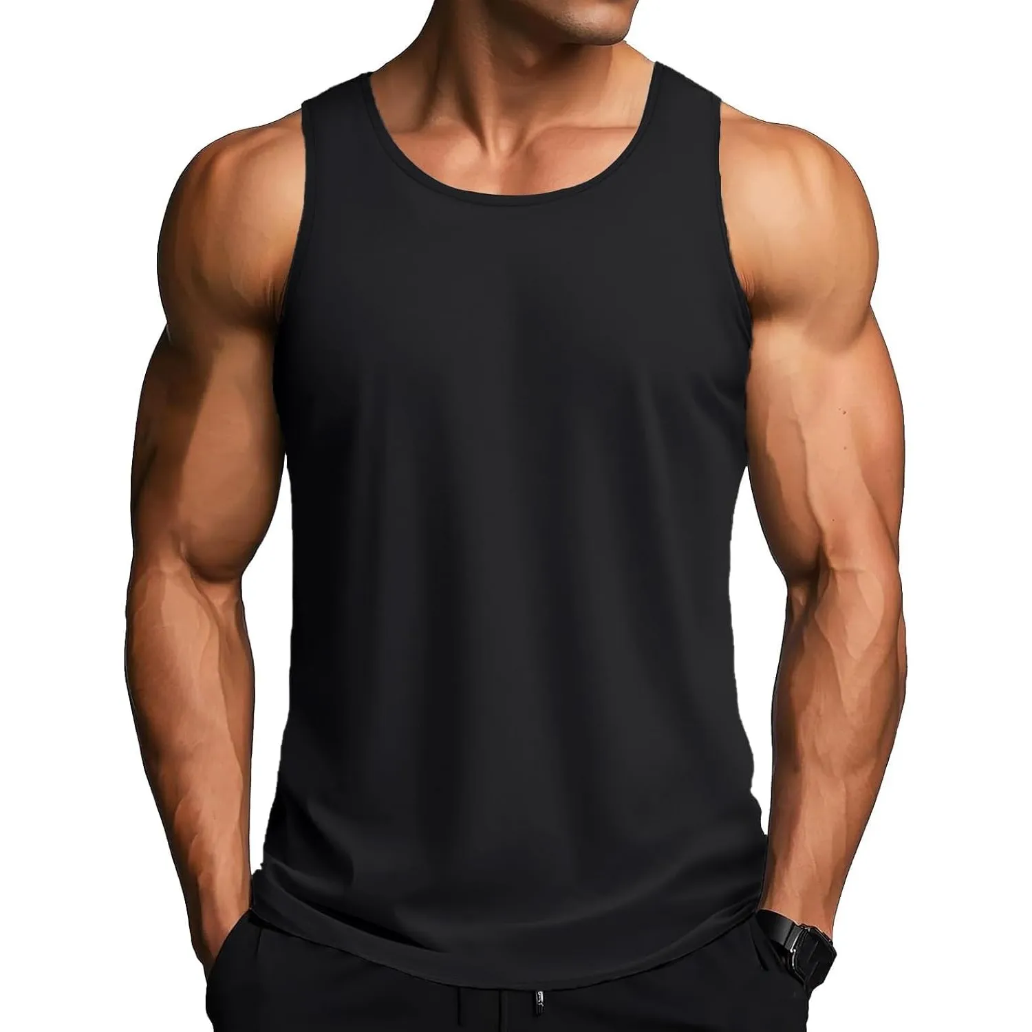 MAGCOMSEN Herren Tank Tops Leicht Achselshirt Ärmellos Quick Dry Sport T-Shirt Laufen Fitness Tankshirts Sommer Outdoor…