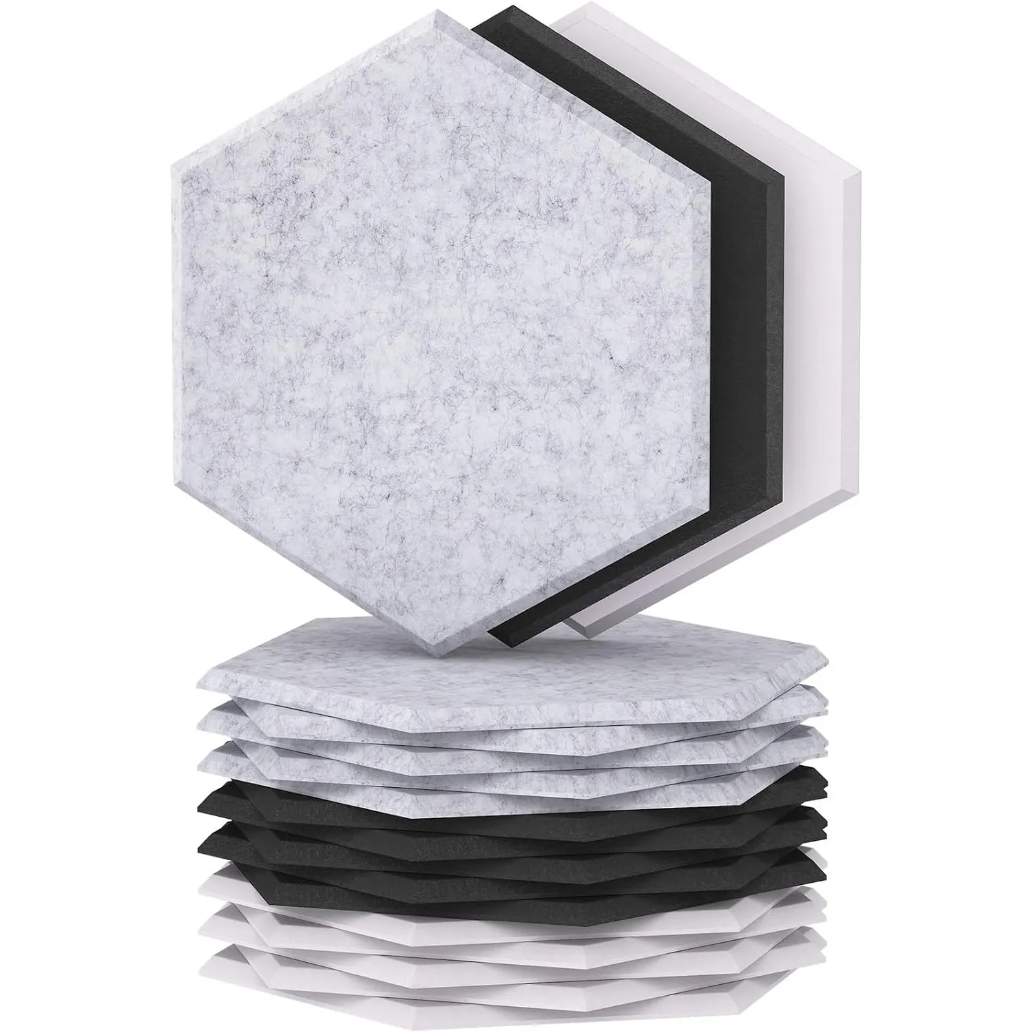 Hexagon Akustikpaneele selbstklebend 18 Stücke,TONOR 30x26x0,9cm Schallschutz Schalldämmung Schallschutzplatten, 6 St.G…