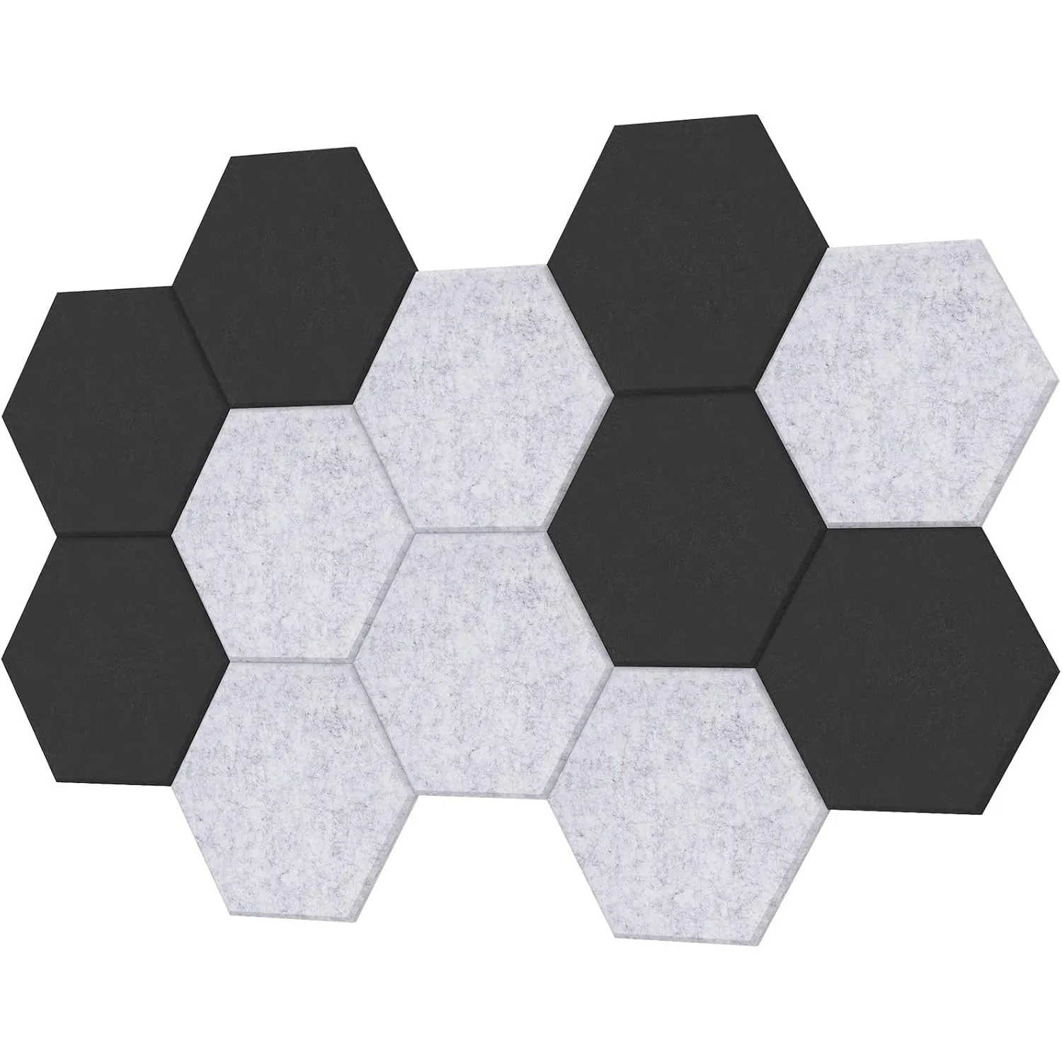 TONOR Schallschutzplatten, Wandpaneele für Akustische Behandlung und Wanddekoration, 6 St.Grau + 6 St.Schwarz