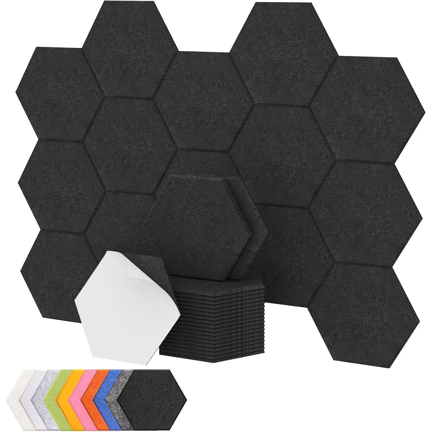 Hexagon Akustikpaneele selbstklebend 18 Stücke, TONOR Schallabsorber Schallschutz mit Hochdichte Wandfliesen Schalldämm…