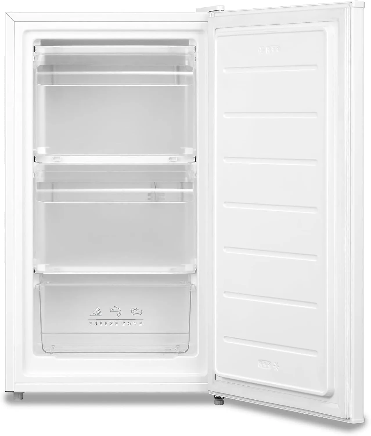 COMFEE RCU60WH2(E) 60L Vertical Freezer with Drawers, 3 x Freezer Drawers, Single Door, Adjustable Temperature, Reversi…