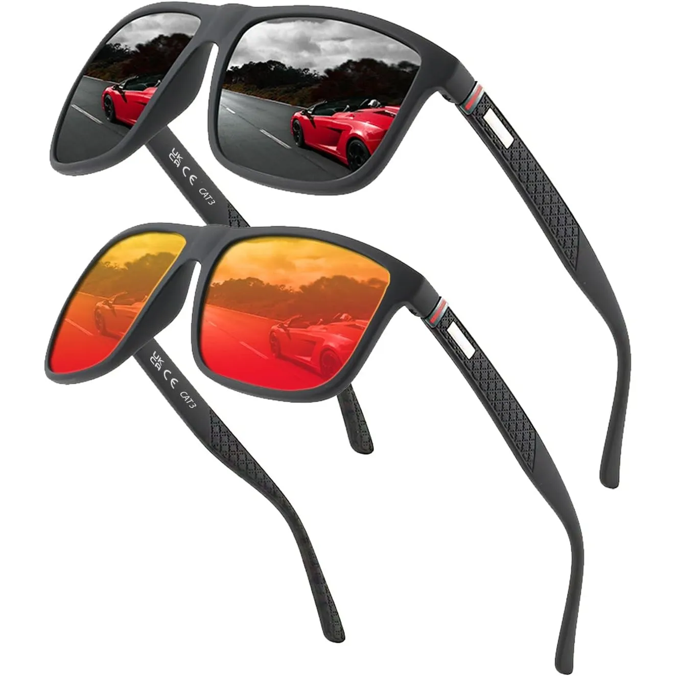 Perfectmiaoxuan Polarisierte Sonnenbrille Herren/Damen ; Vintage/Klassisch/Elegant Brillengestell; HD-Pilotobjektive; G…