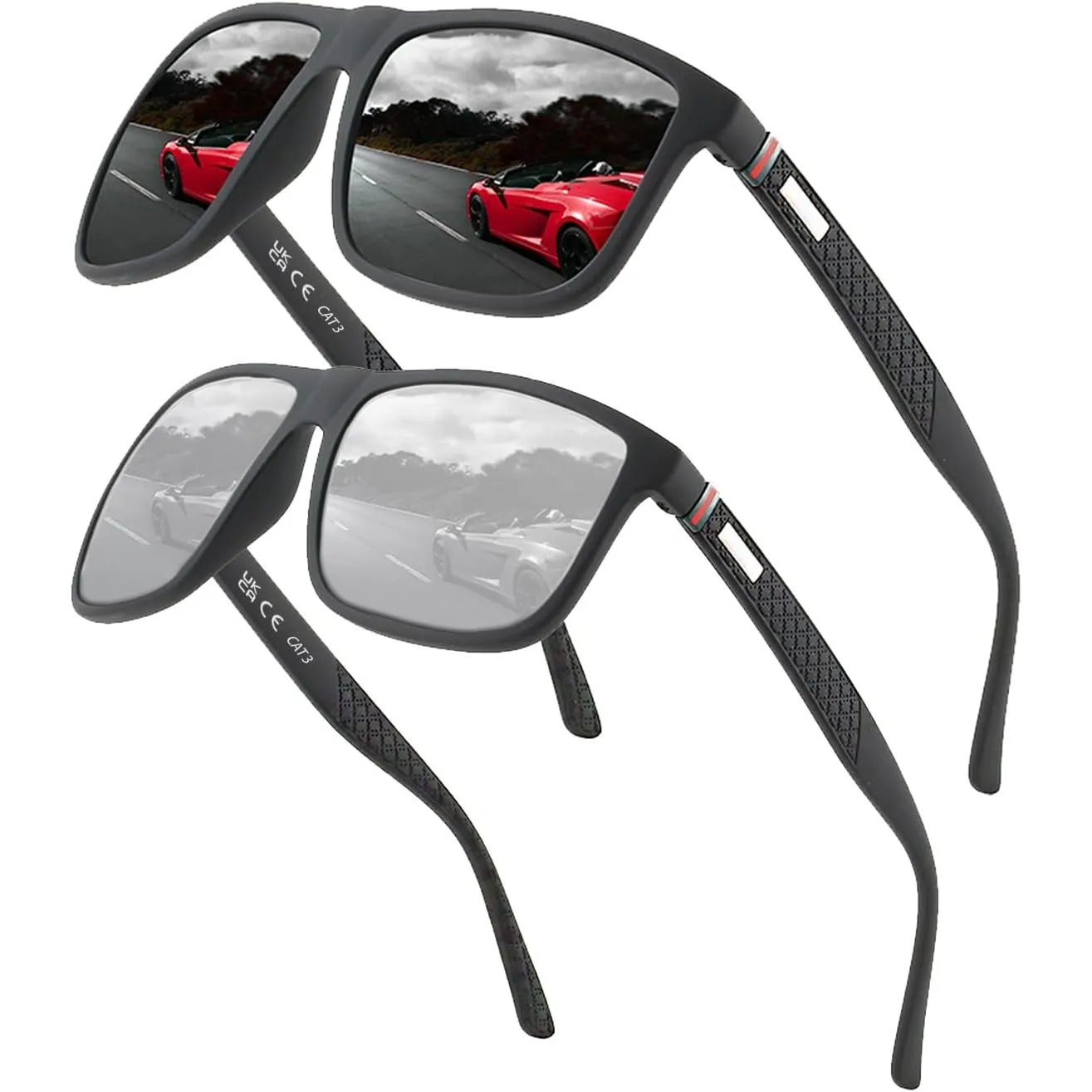 Perfectmiaoxuan Polarisierte Sonnenbrille Herren/Damen ; Vintage/Klassisch/Elegant Brillengestell; HD-Pilotobjektive; G…