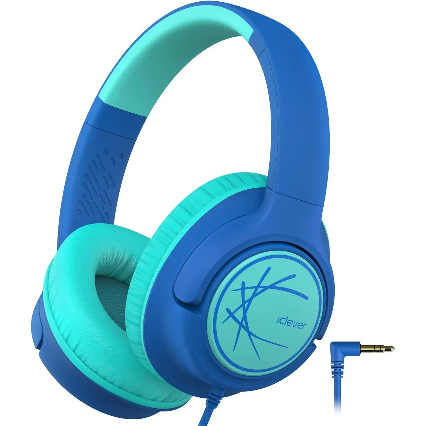 iClever HS26 Kopfhörer Kinder mit 3,5 mm Kabel für Schule/Tablet/Reisen | SafeSound Tech 3.0, Stereo-Sound, Faltbare, T…