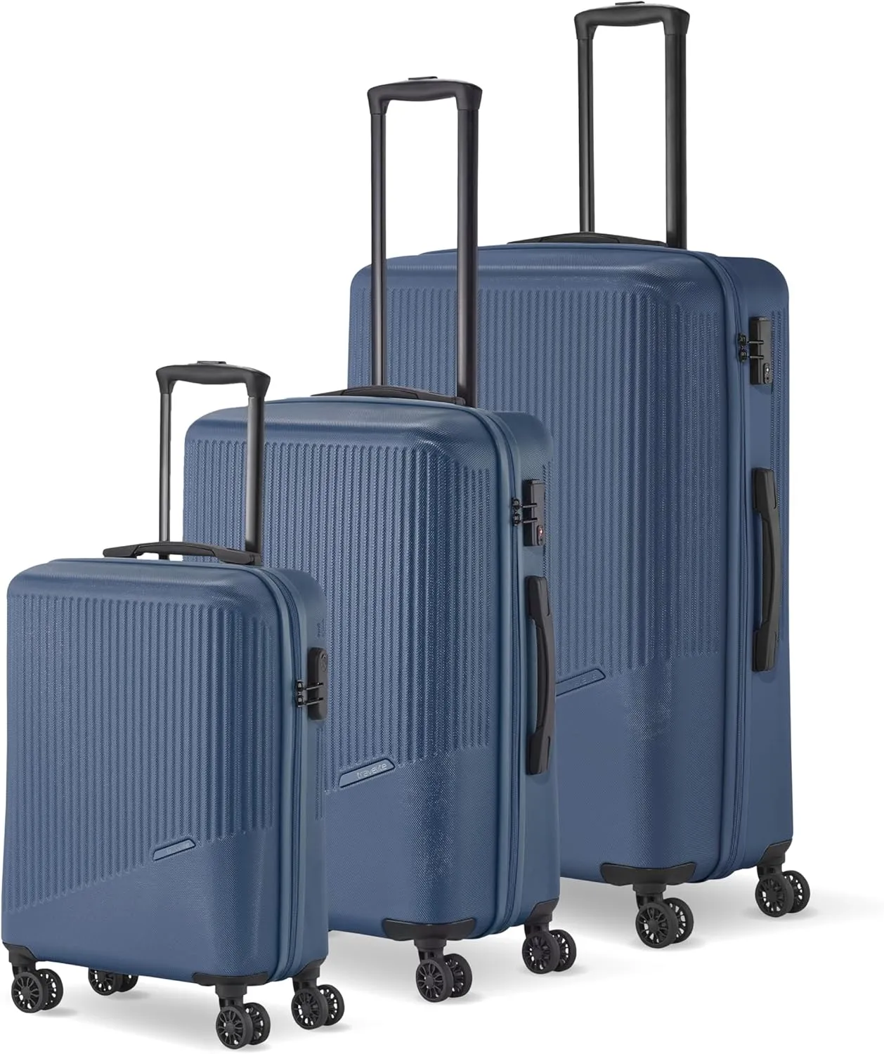 Travelite 4-Rad Koffer Set 3 teilig Größen L/M/S, Gepäck Serie Bali: ABS Hartschalen Trolleys mit TSA Kombinationsschlo…